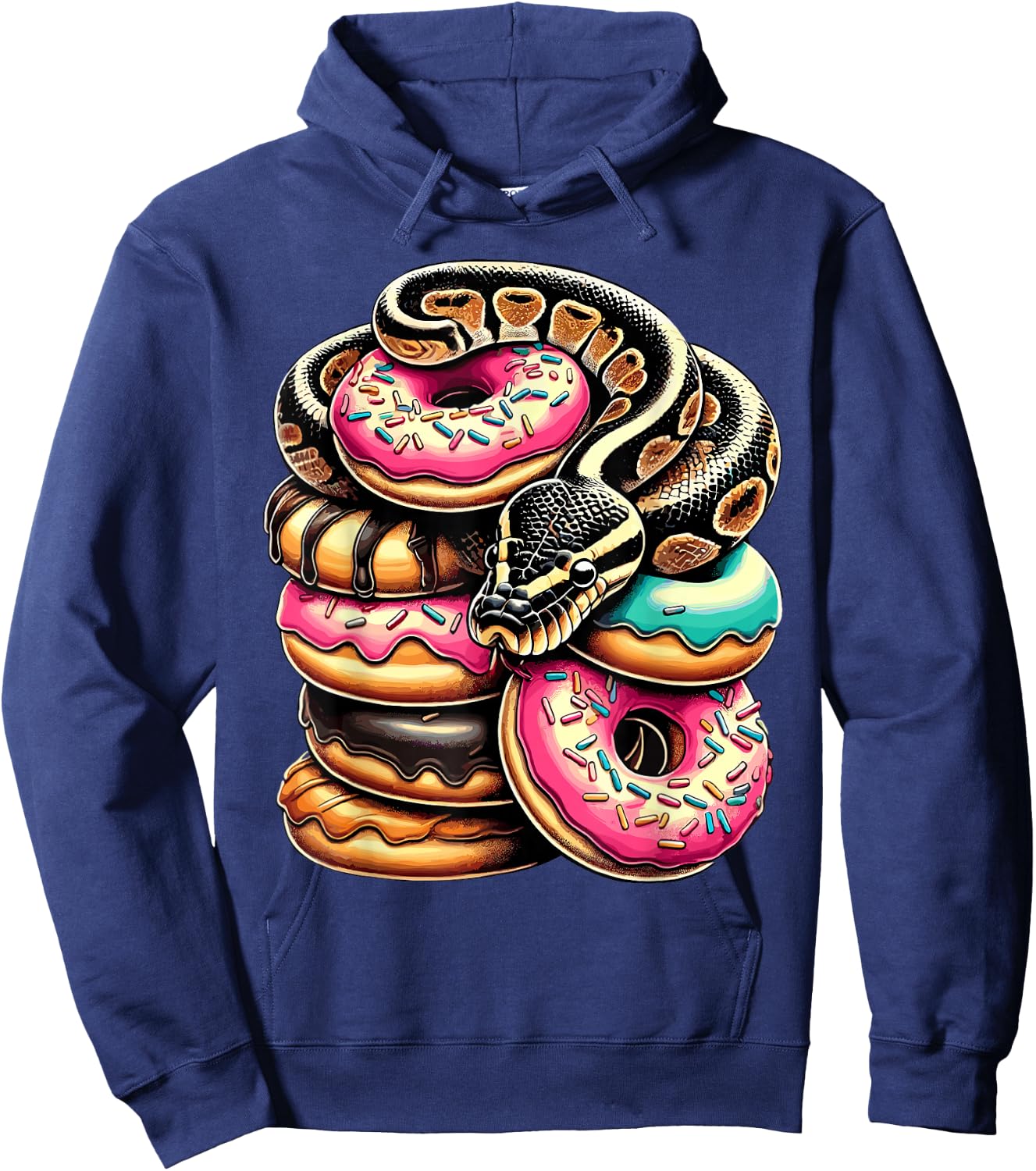 Donut Ball Python for Reptile Lovers Snake Hoodie - Hoodie | Navy
