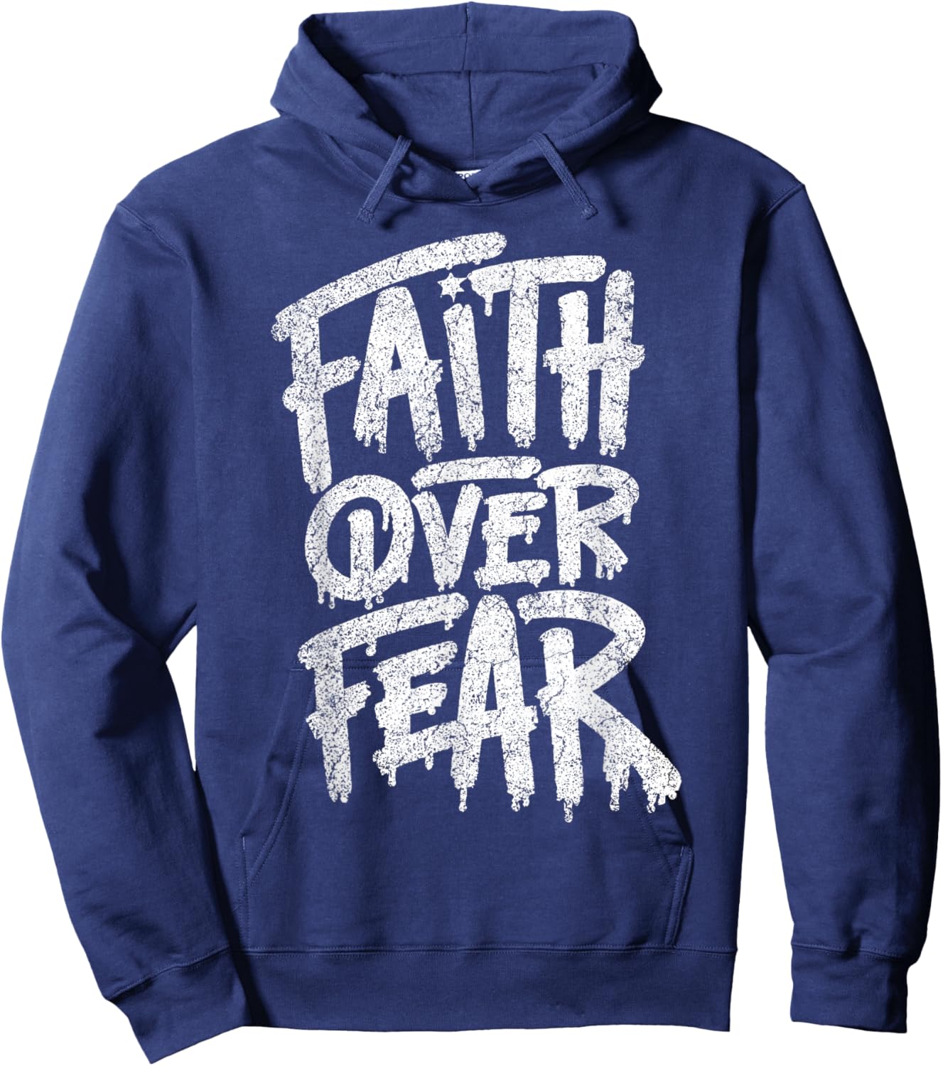 Faith Over Fear Christian Women Men Inspirational Graphic Hoodie - Hoodie | Navy
