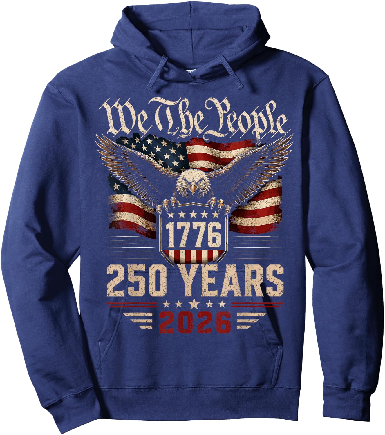 250 Years American 250th Anniversary USA Patriotic 4th July Hoodie - Hoodie | Navy
