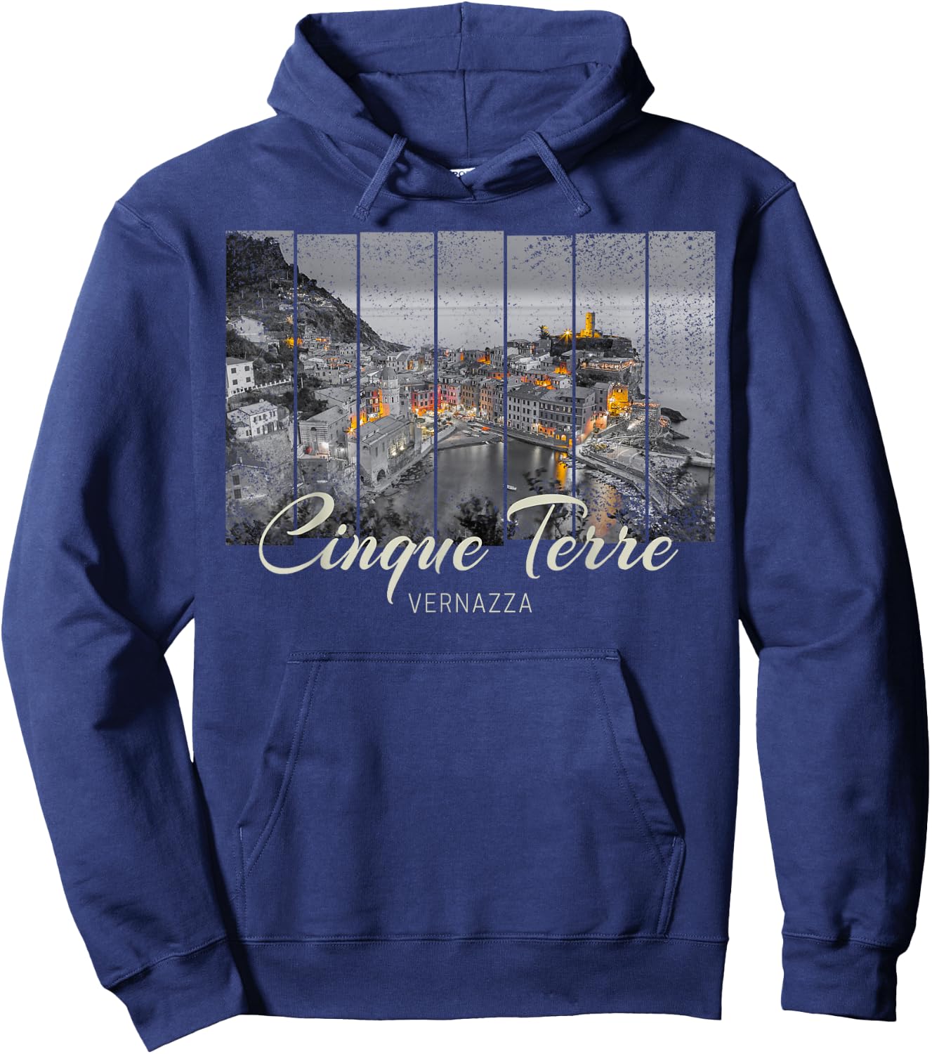 Cinque Terre Vernazza Italian vintage Souvenir Hoodie - Hoodie | Navy