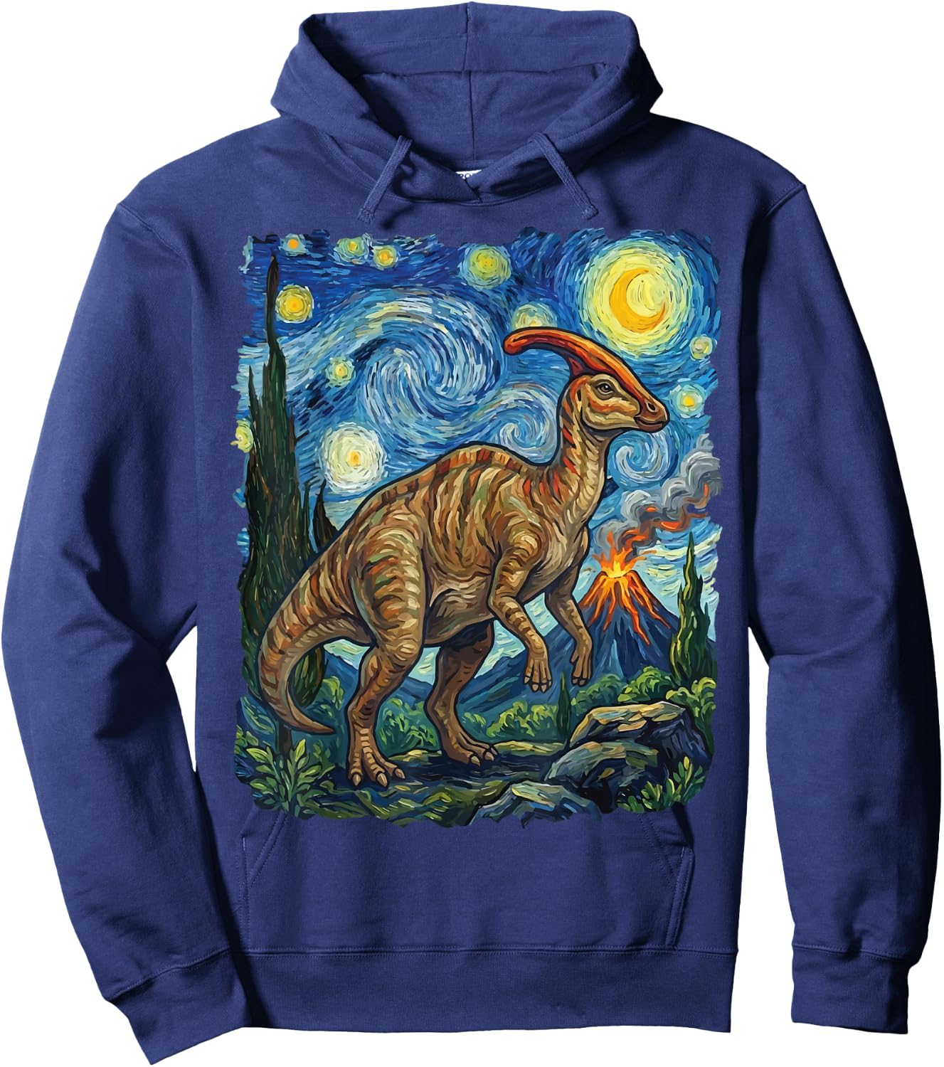Parasaurolophus Starry Night Parasaur Hoodie - Hoodie | Navy