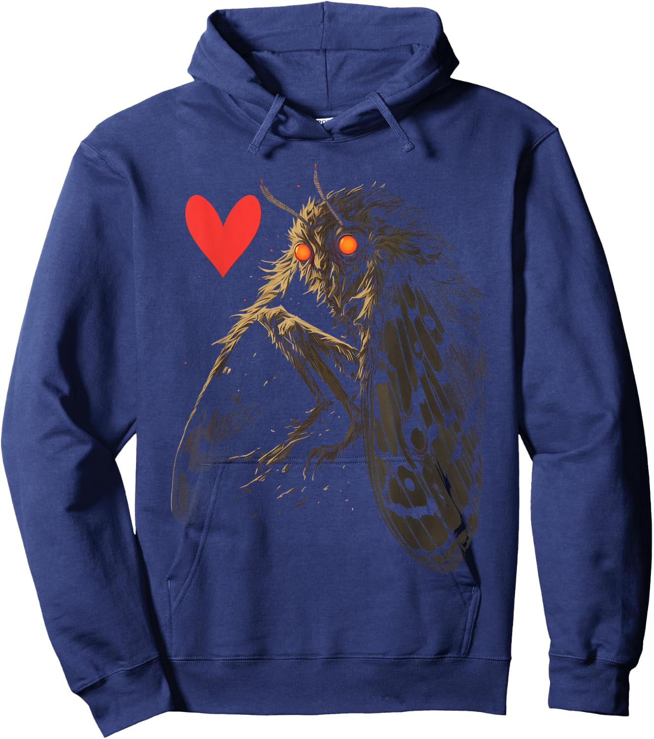 Mothman Love Cryptid West Virginia Cryptozoology Cryptidcore Hoodie - Hoodie | Navy