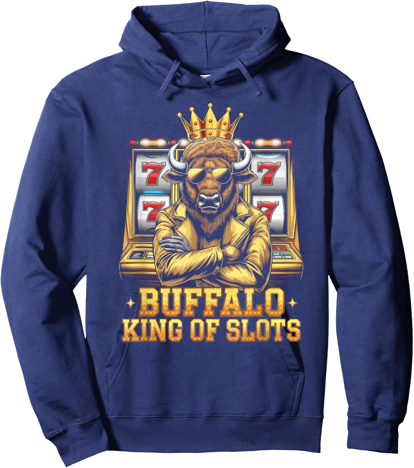 Lucky Buffalo Casino Slot Machine Gambling Gift Gambler Hoodie - Hoodie | Navy