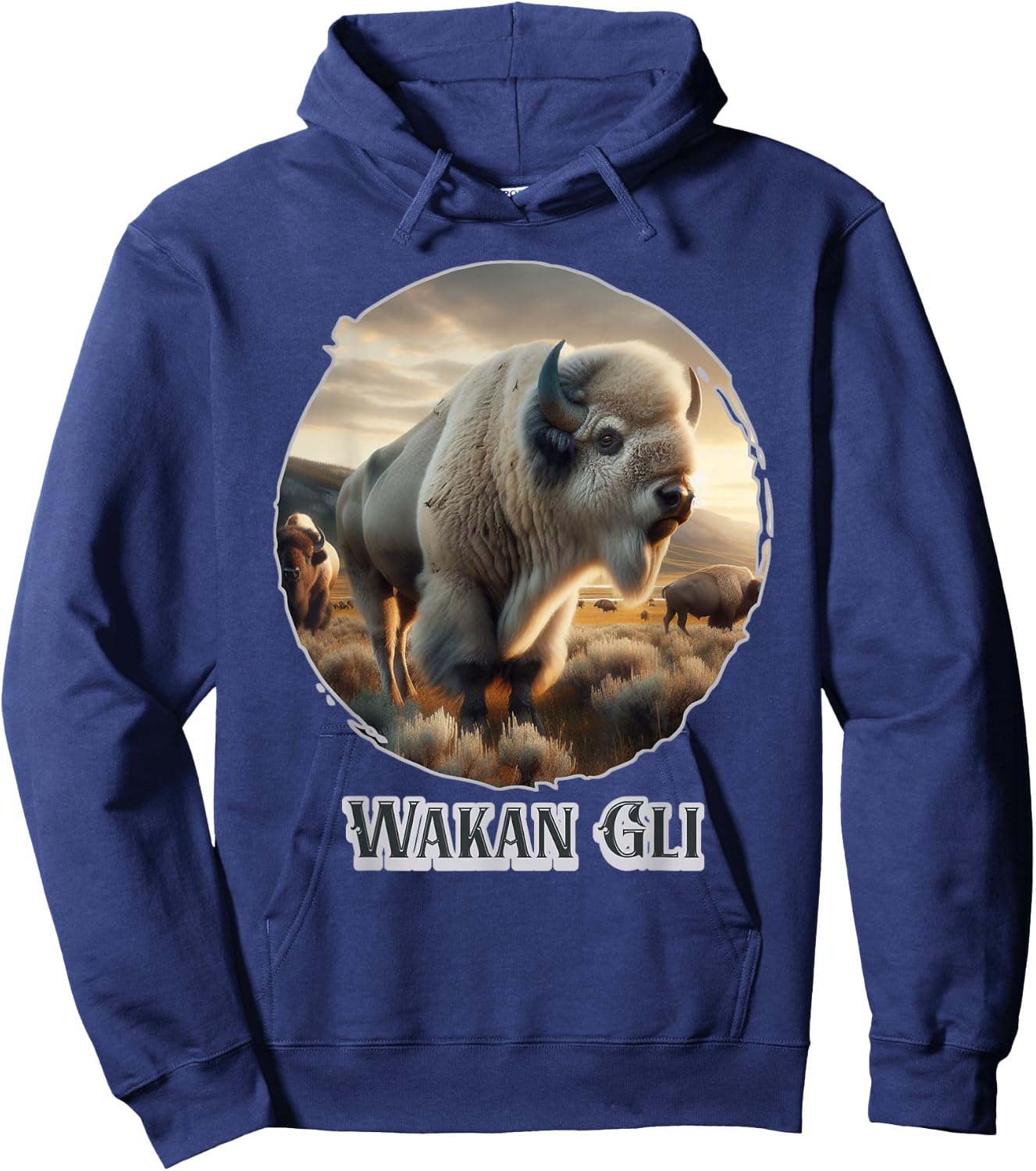 The White Buffalo Of The Lakota Nation Prophecy Is Wakan Gli Hoodie - Hoodie | Navy