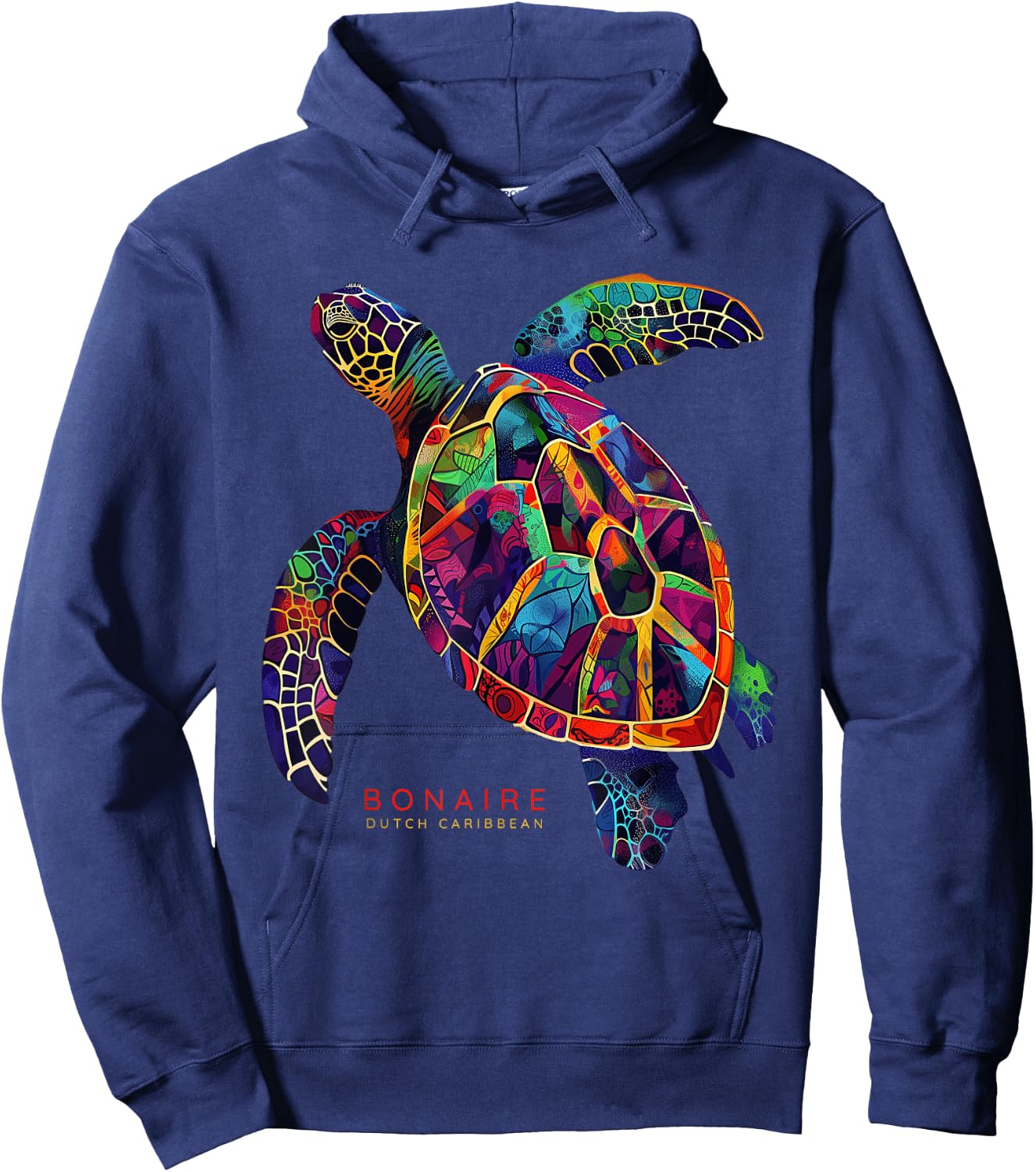 Bonaire Dutch Caribbean Sea Turtle Scuba Dive Vintage Surfer Hoodie - Hoodie | Navy