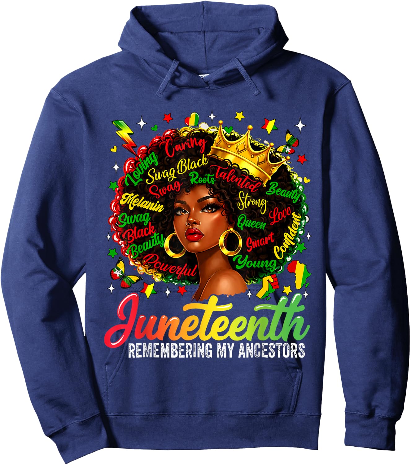 Juneteenth Remembering My Ancestors Black Women Juneteenth Hoodie - Hoodie | Navy