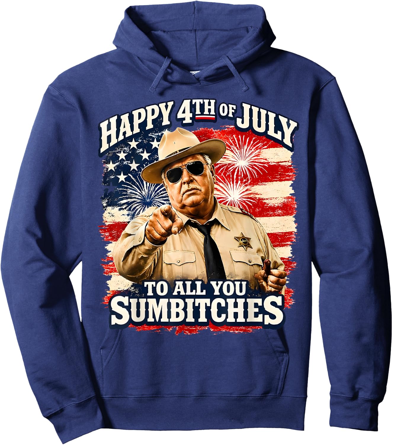 Happy 4th of July to All You Sum-Bitches Patriotic Hoodie - Hoodie | Navy