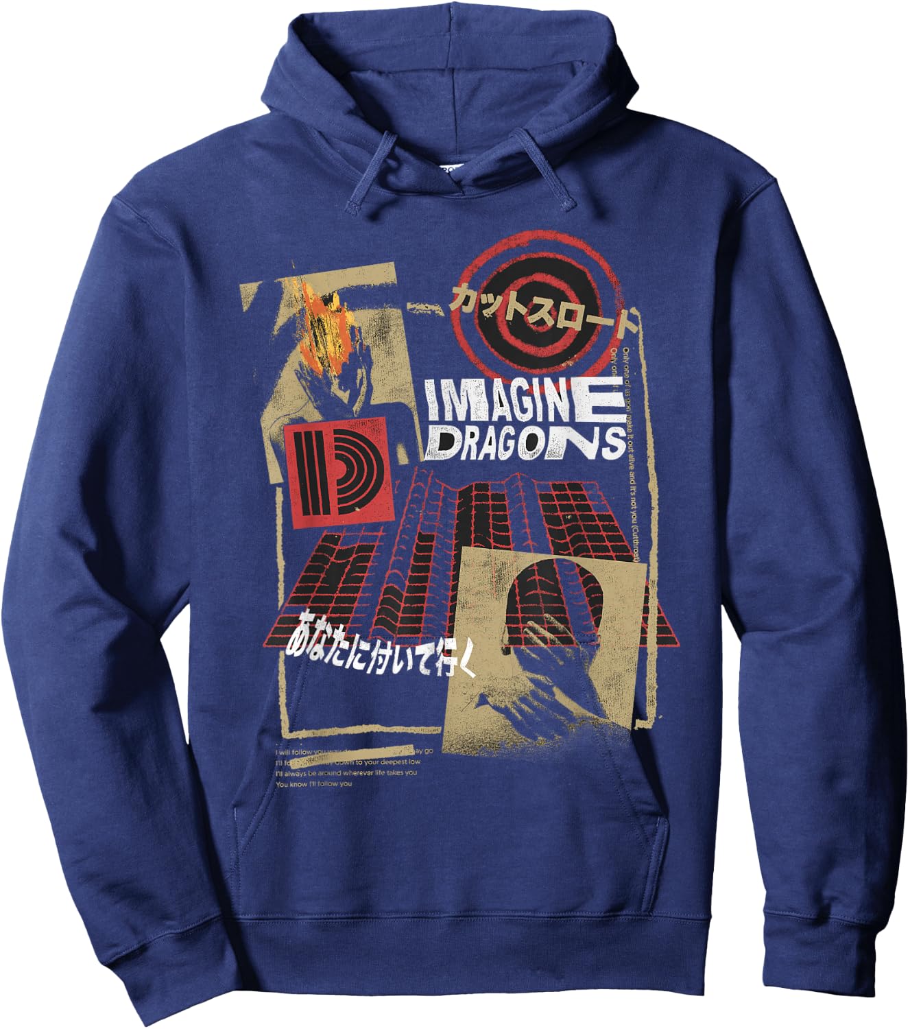 Offizielle Imagine Dragons Exklusive japanische Collage Hoodie - Hoodie | Navy