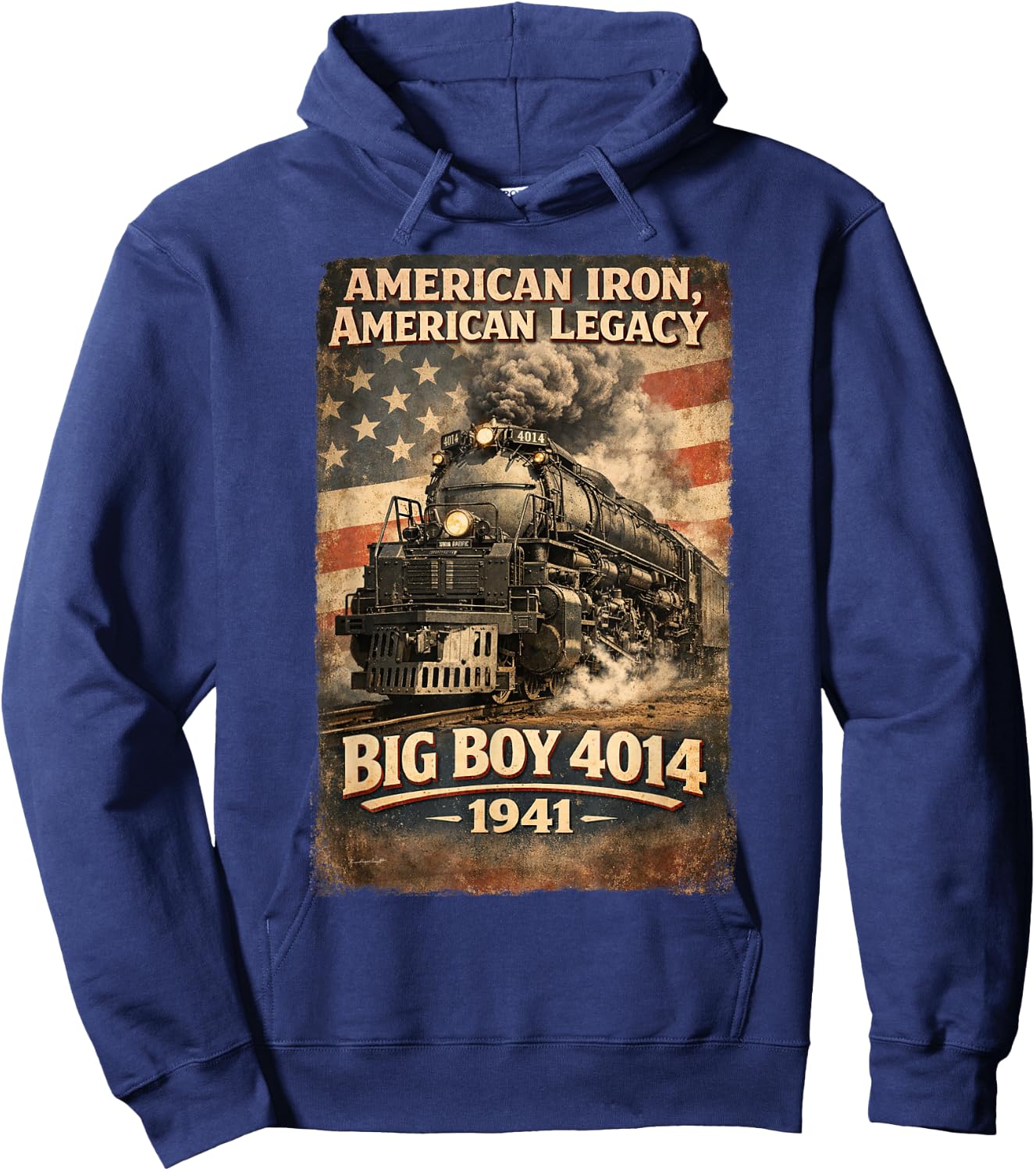 Big Boy 4014 Vintage Steam Locomotive Railroad Train Engine Hoodie - Hoodie | Navy