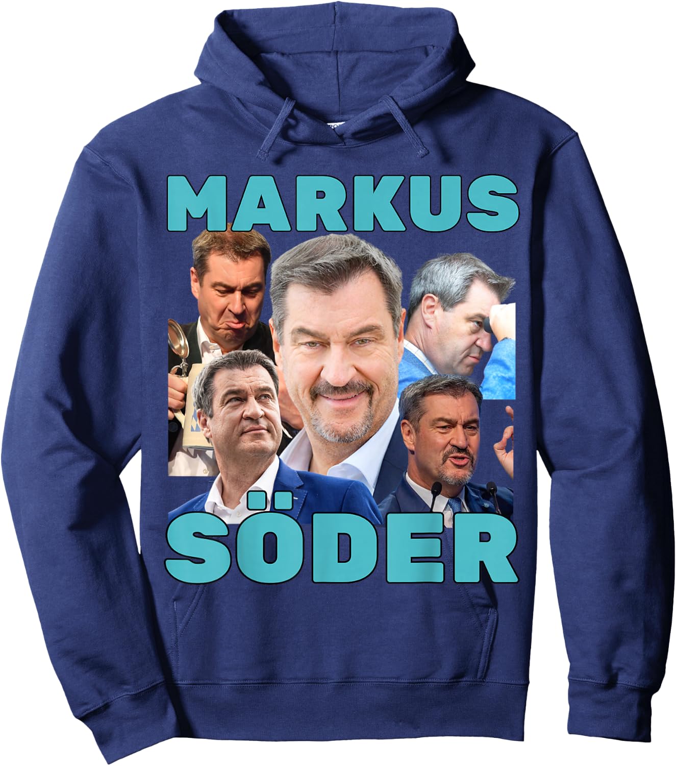 Markus Söder Fan Merch Blue , black Hoodie - Hoodie | Navy