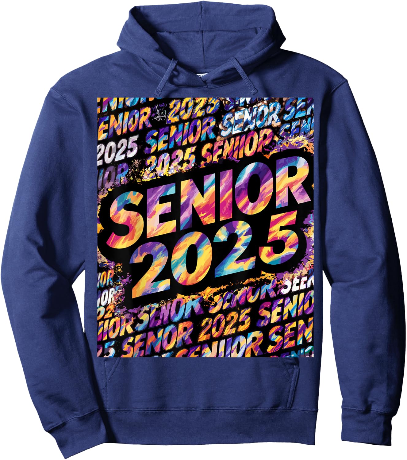 Senior 2025 Shirt Class of 2025 Tie Dye Senior 25 Graduation Hoodie - Hoodie | Navy