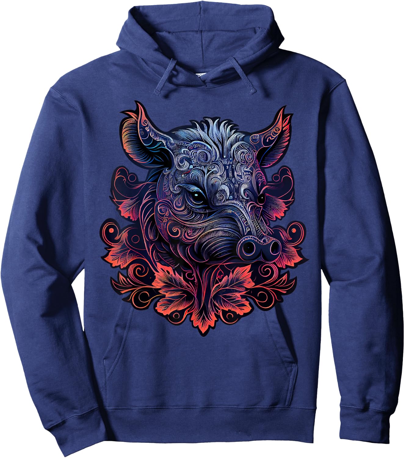 Chinese Lunar New Year Zodiac Pig Astrology Boar Hoodie - Hoodie | Navy