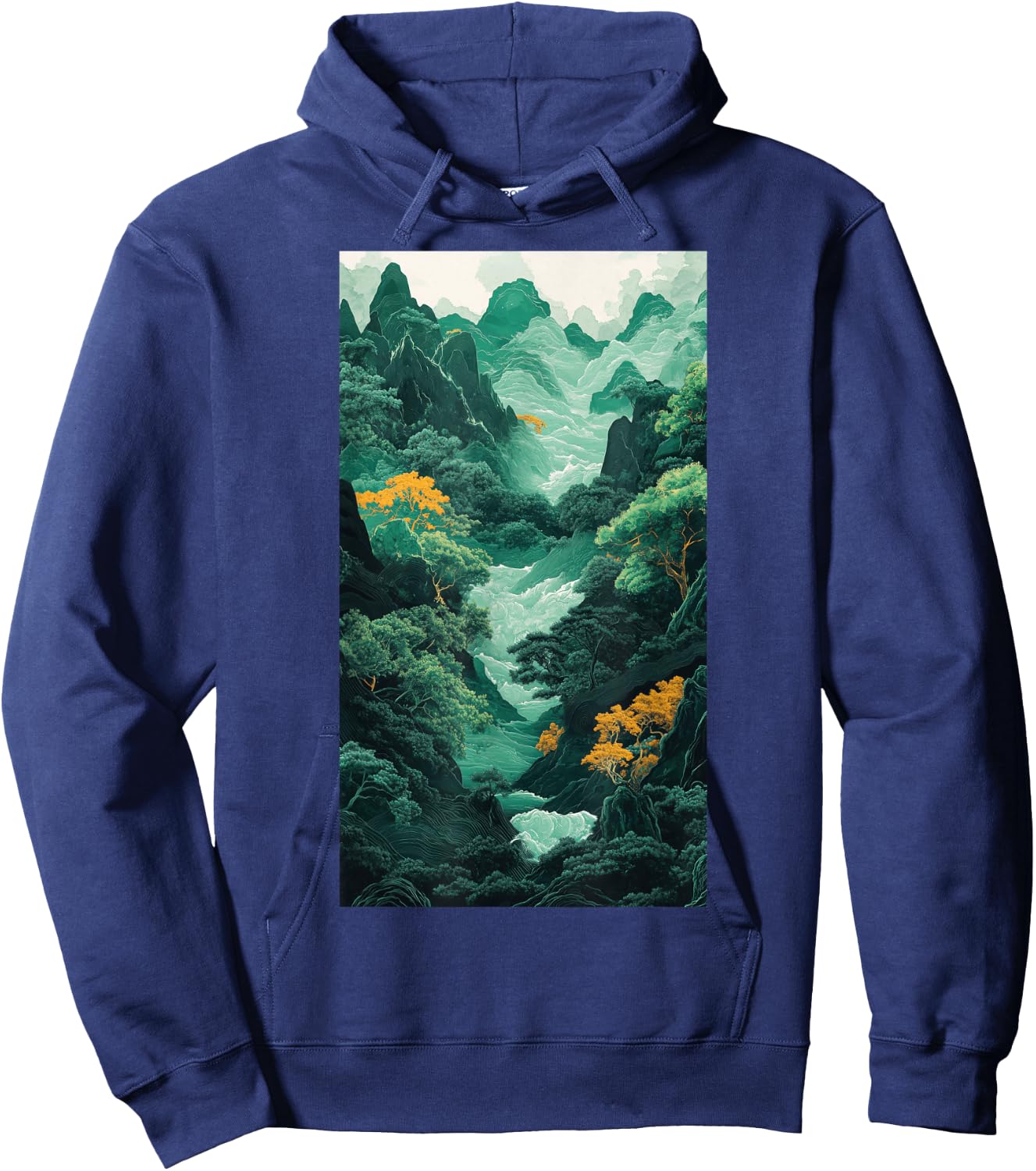 Jade Art Landscape Mountain landscape Nature art Hoodie - Hoodie | Navy