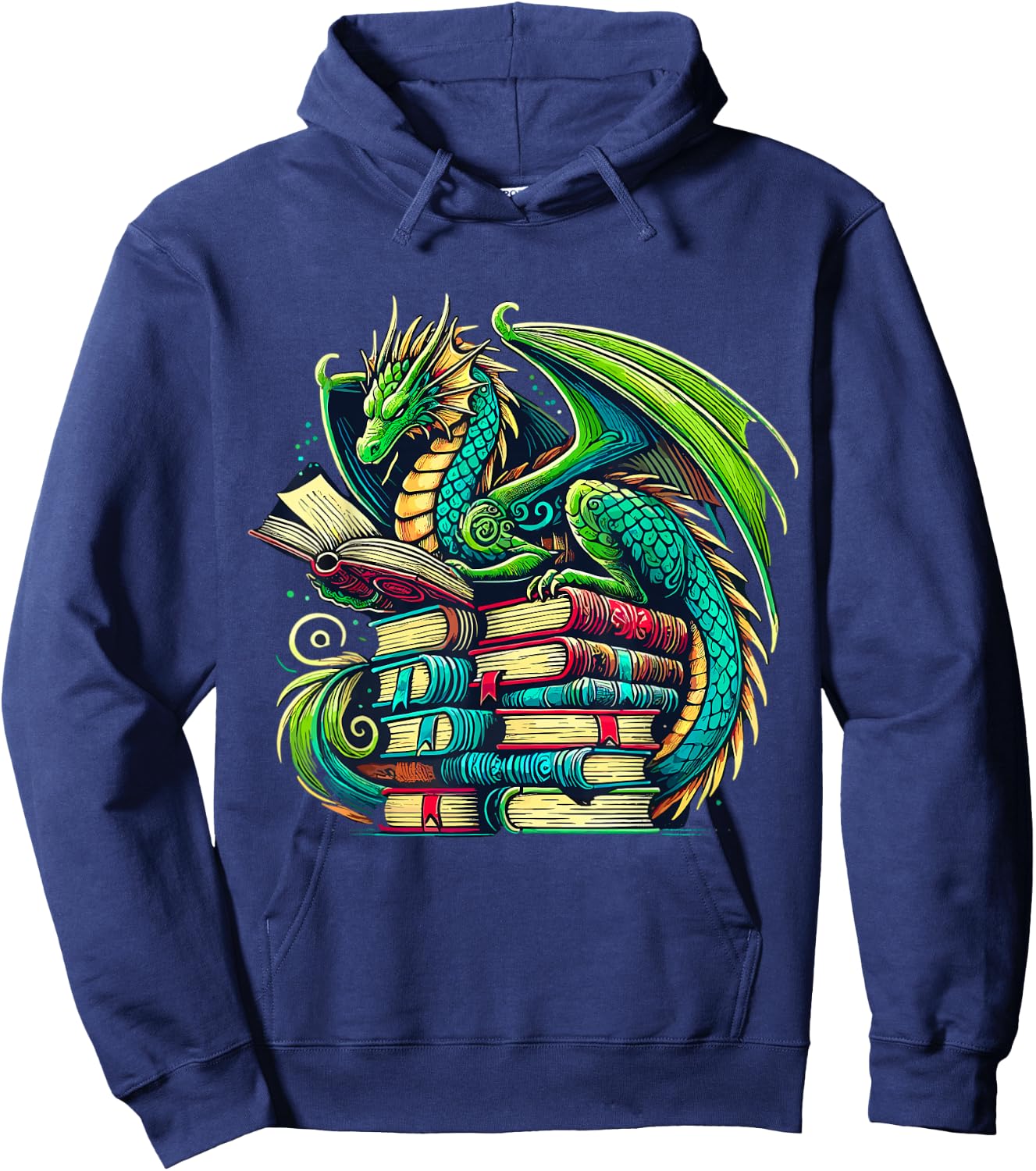 Book Dragon Reading Lover Hoodie - Hoodie | Navy