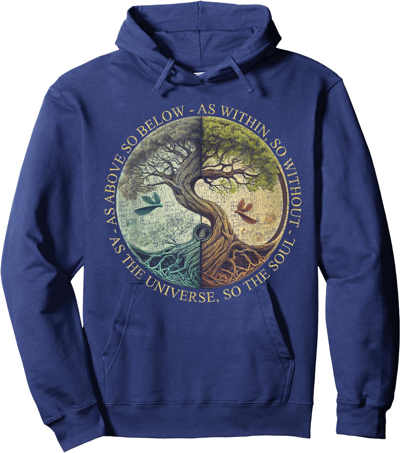 As Above So Below As Within So Without Tree Graphic Hoodie - Hoodie | Navy