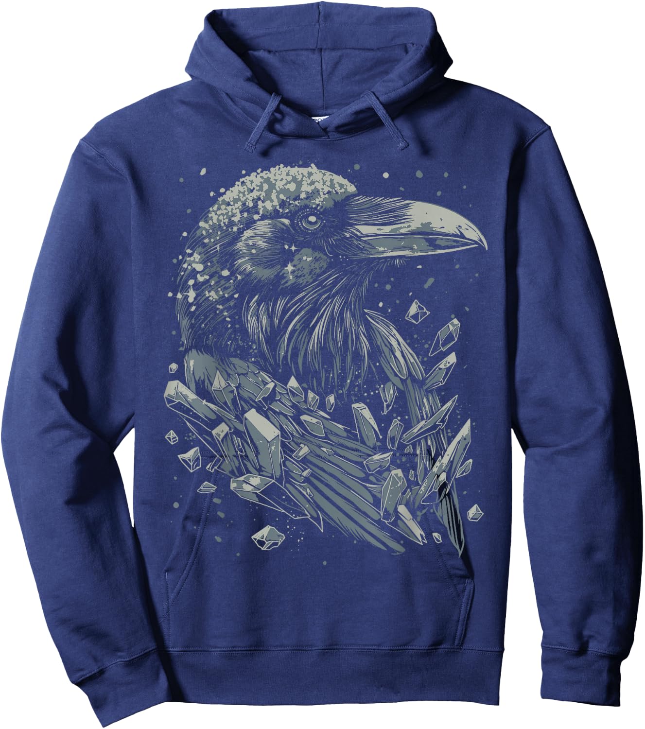 Crystal Raven | Pastel Goth Dark Academia Goblincore Witchy Hoodie - Hoodie | Navy