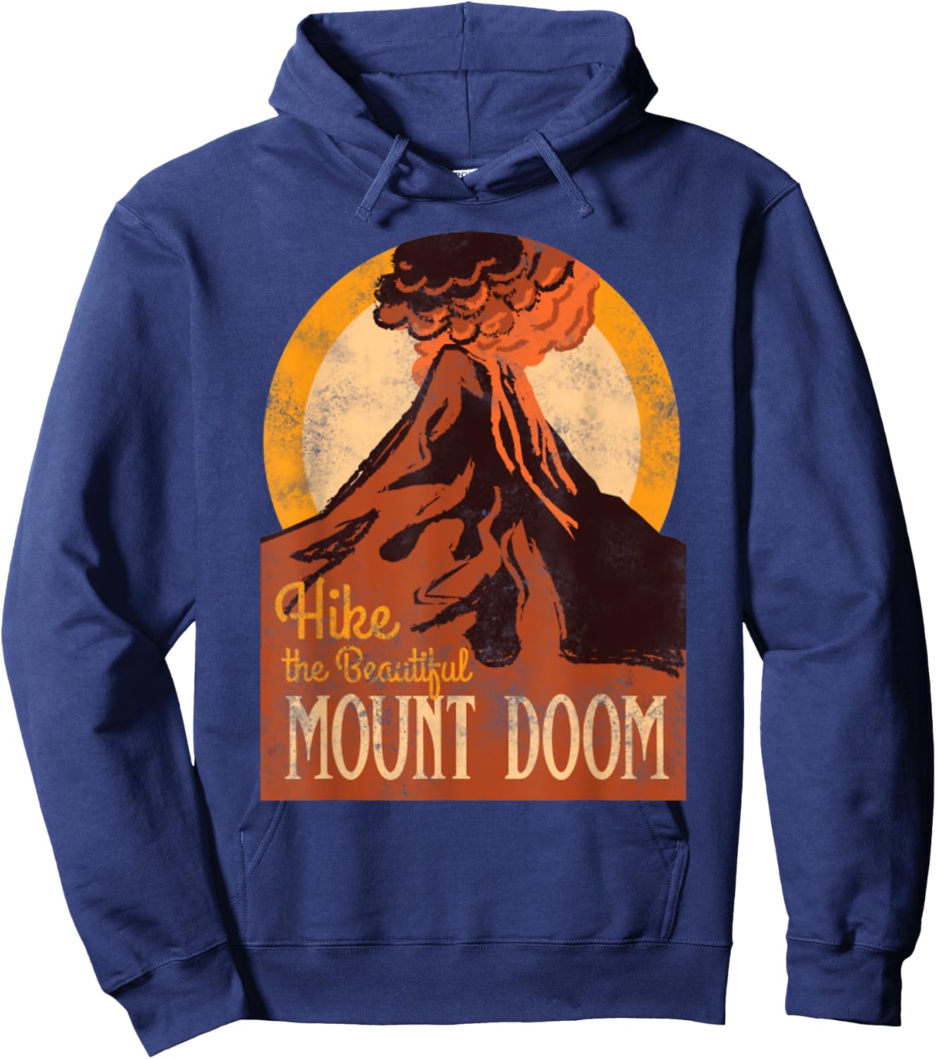 Vintage Hike The Beautiful Mount Doom National Parks Hoodie - Hoodie | Navy