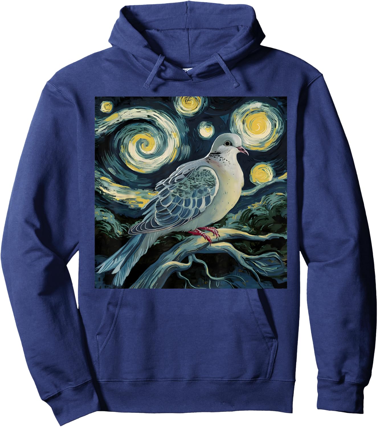 Mourning Dove Bird Lover Starry Night Van Gogh Bird Watchers Hoodie - Hoodie | Navy