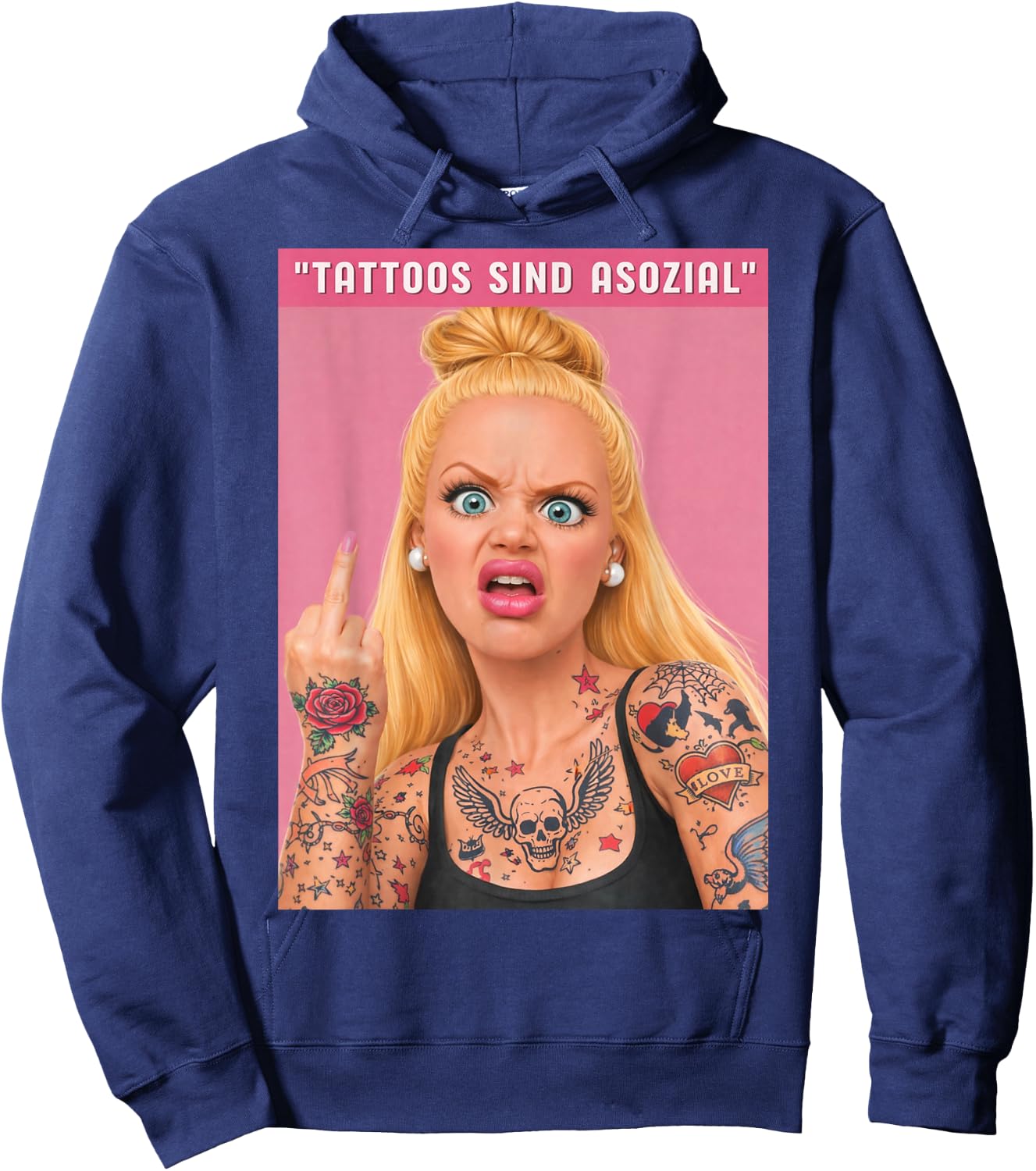 Disgusted FACE Meme DOLL Babe X Only Cute Baby Love Fans Hoodie - Hoodie | Navy