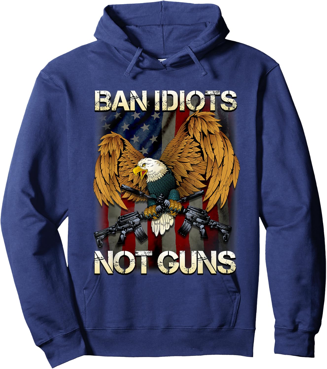 Eagle Military 2A Theme Gift - Eagle 2nd Amendment Hoodie - Hoodie | Navy