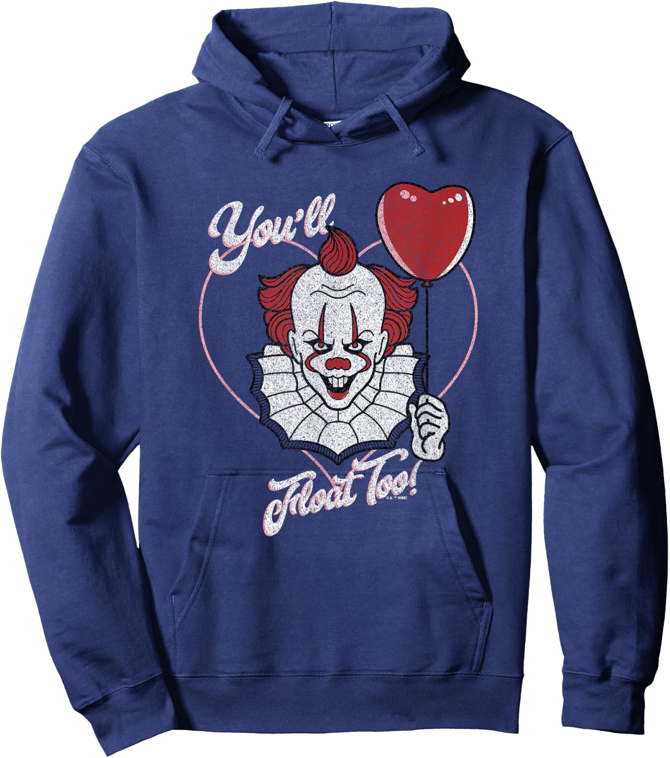 It Valentine's Day Pennywise You'll Float Too Heart Balloon Hoodie - Hoodie | Navy