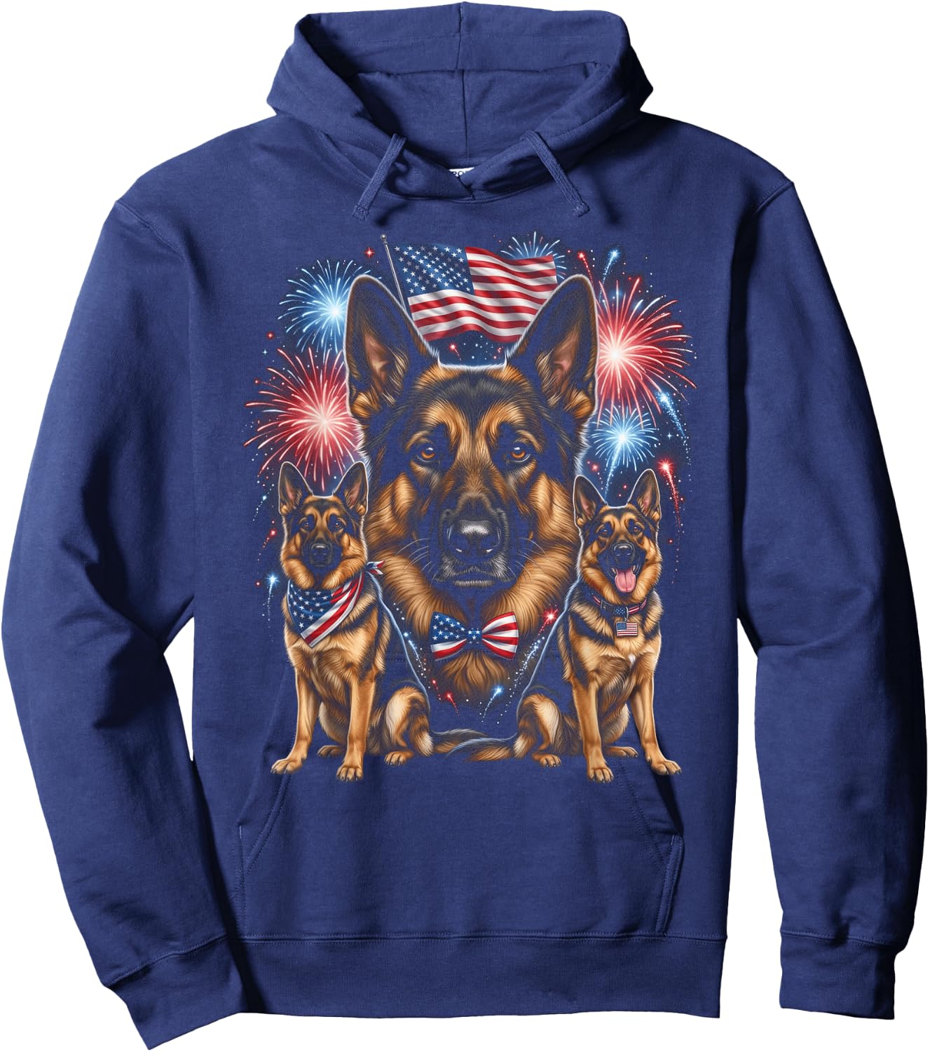 Patriotic German Shepherd 4th of July Hoodie - Hoodie | Navy