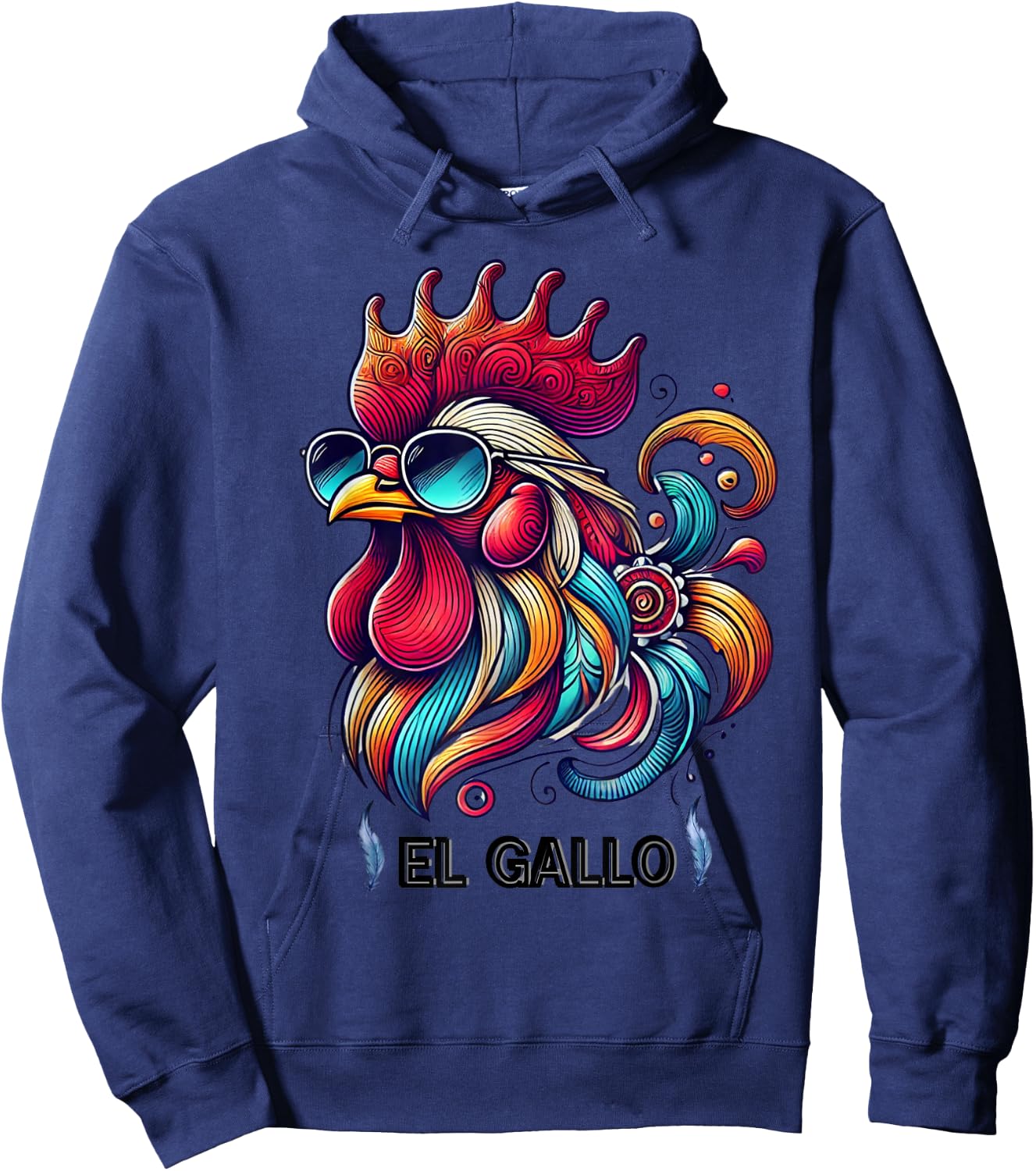 Mexican El Gallo Bingo Card Game traditional Rooster Hoodie - Hoodie | Navy