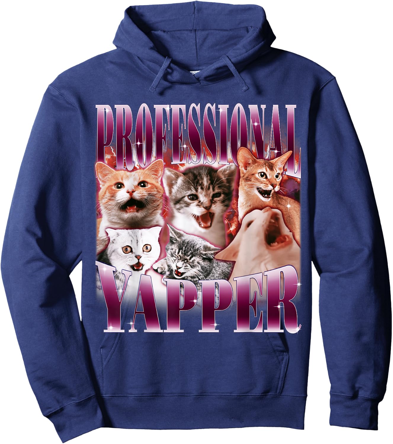 Professional Yapper Cat Funny Weird Specific Meme , black Hoodie - Hoodie | Navy
