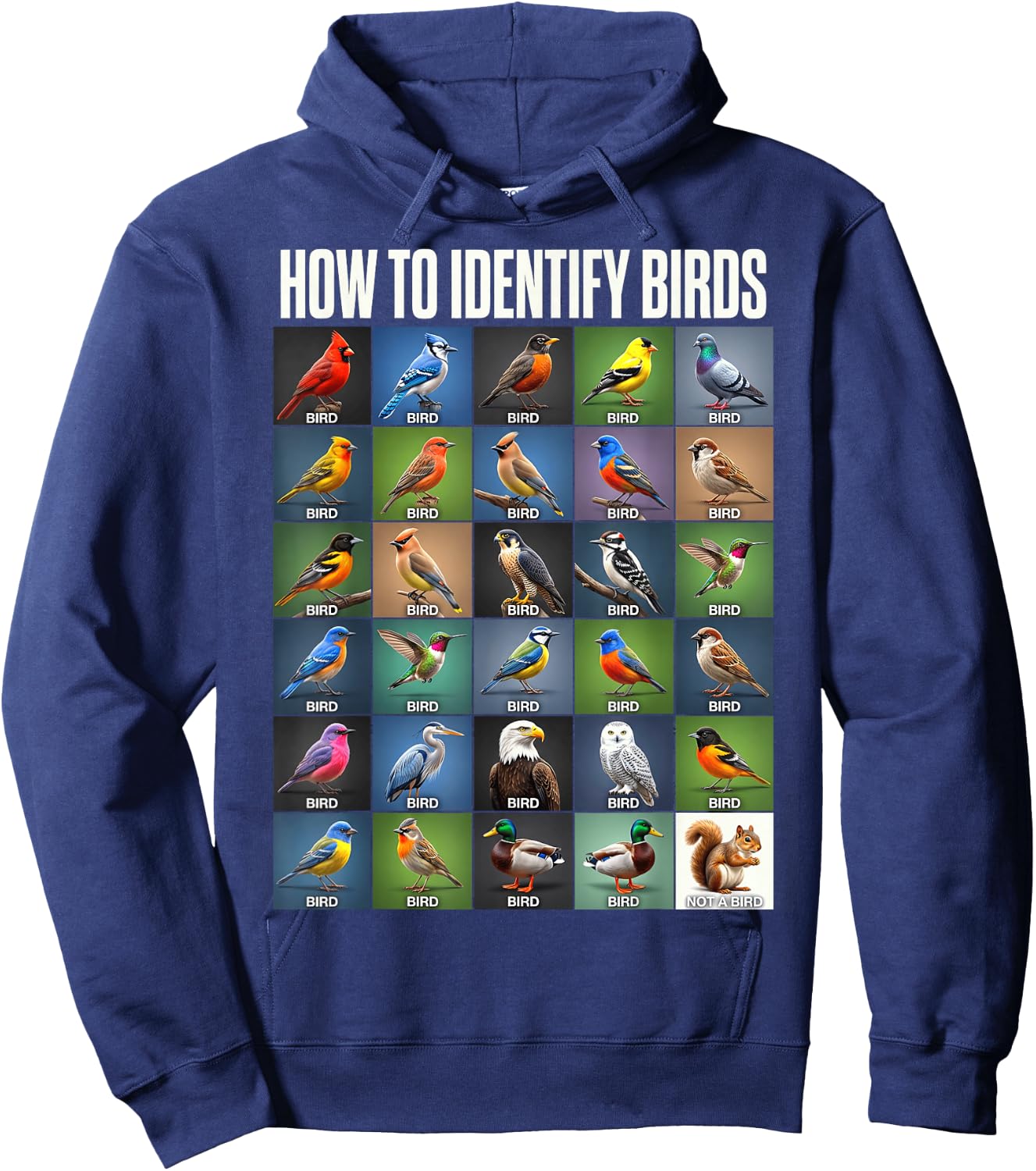 Vögel Bestimmen Lustiges Eichhörnchen Vogelbeobachtung Hoodie - Hoodie | Navy