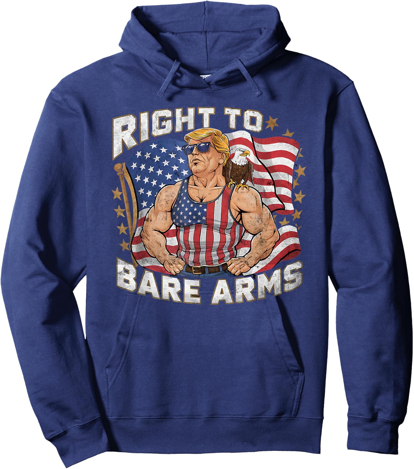 Right To Bare Arms 4th Of July Funny Gym Workout Hoodie - Hoodie | Navy