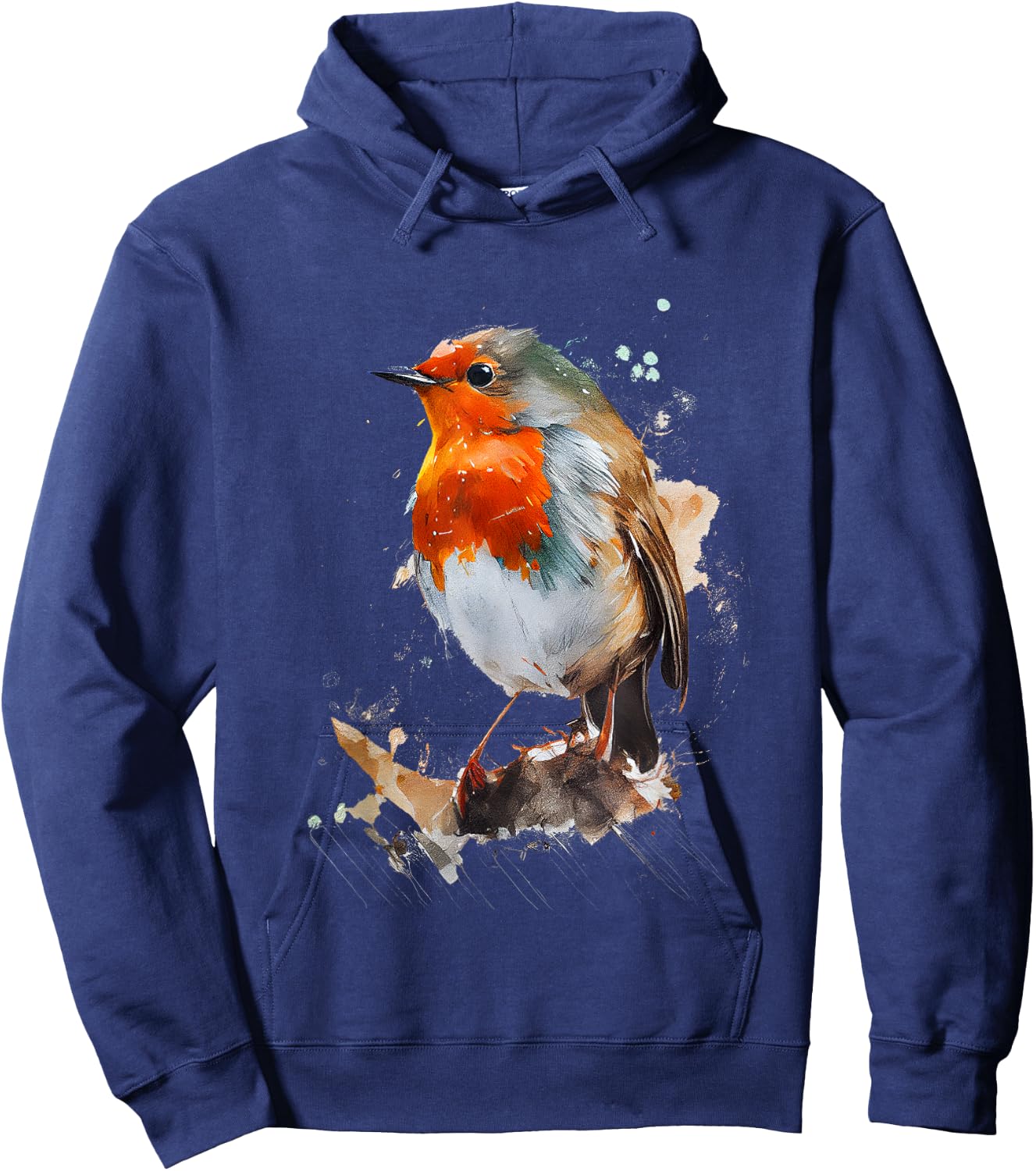 Rotkehlchen buntes Design Hoodie - Hoodie | Navy