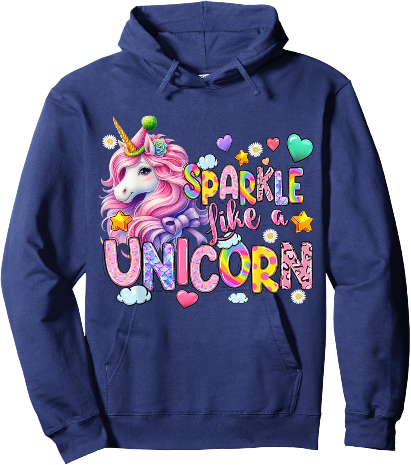 Sparkle Like A Unicorn Cute Hoodie - Hoodie | Navy
