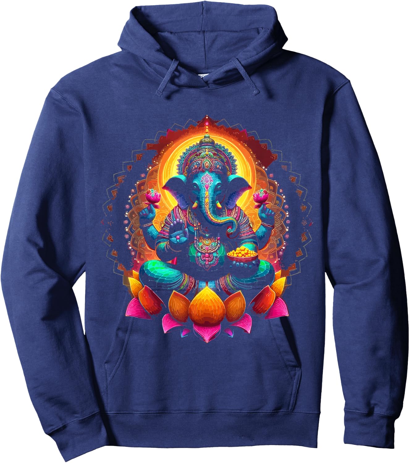 Ganesh Symbol Yoga Hindu Elephant God Ganesha Puja , black Hoodie - Hoodie | Navy