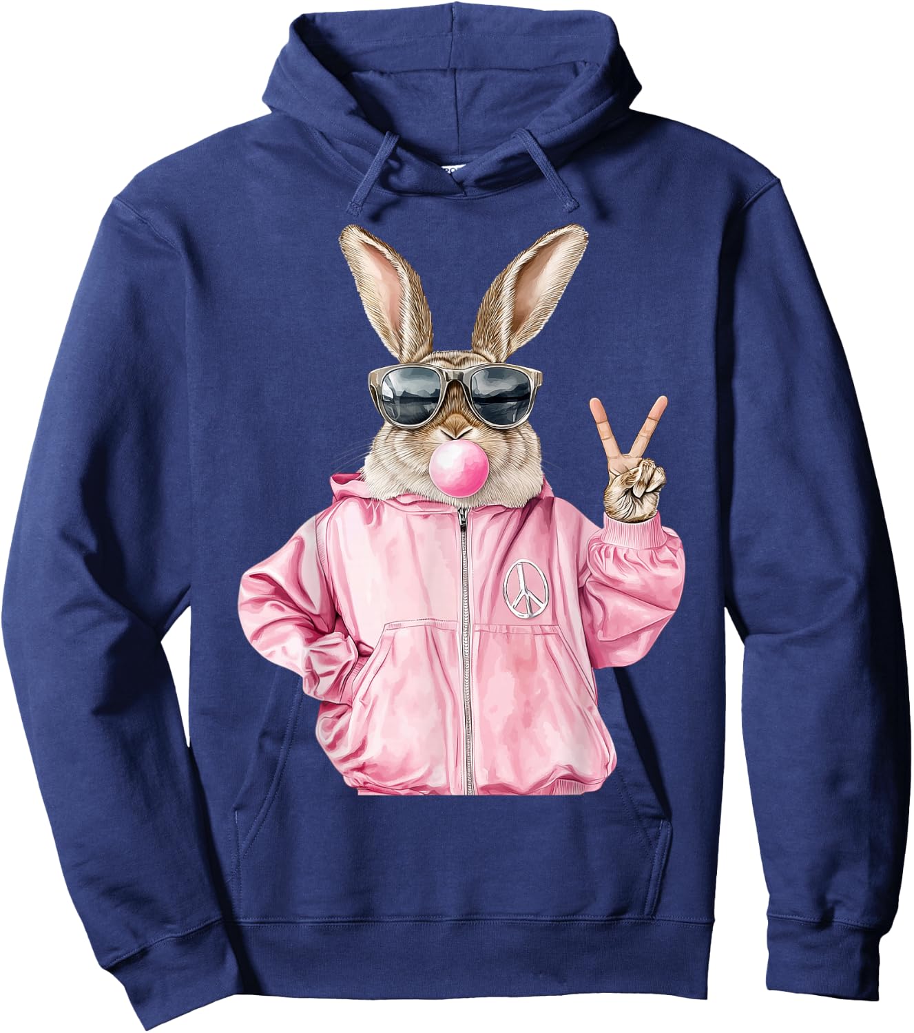 Cool Funny Easter Bunny Women Graphic for Girls Hoodie - Hoodie | Navy