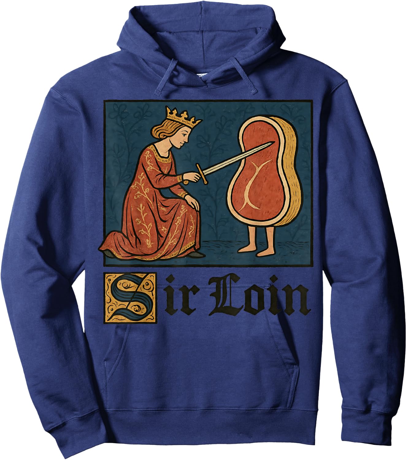 Sir Loin Medieval Knight Renaissance Meme Funny Graphic Hoodie - Hoodie | Navy