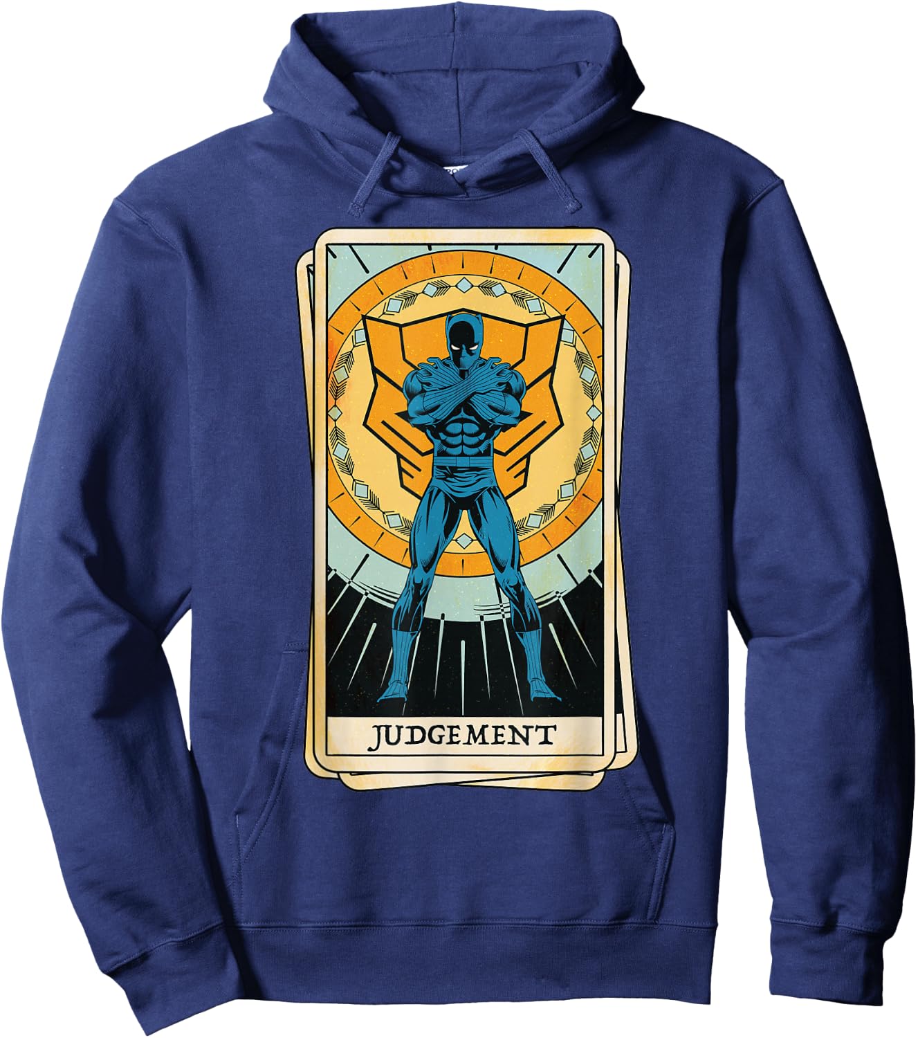 Marvel Tarot Arcana Black Panther as the Judgement Card Hoodie - Hoodie | Navy