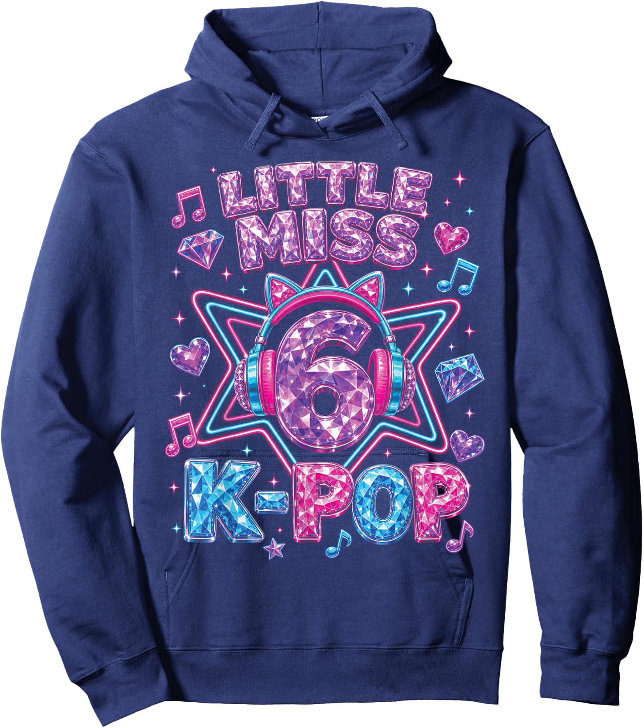 K-Pop 6. Geburtstag Mädchen 6 Jahre alt Mädchen Hoodie - Hoodie | Navy