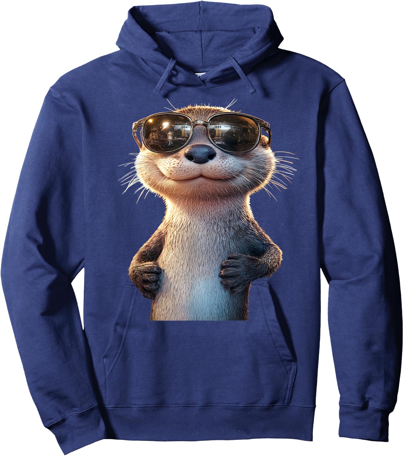 Otter with Sunglasses I Love Sea Otter Martres , Black, S Hoodie - Hoodie | Navy