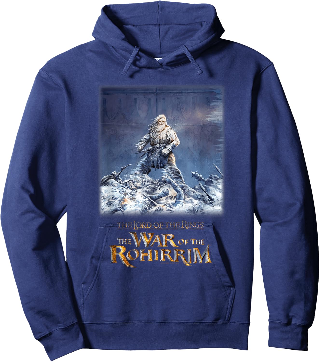 LOTR Rohirrim Helm Hammerhand Fantasy Movie Hoodie - Hoodie | Navy