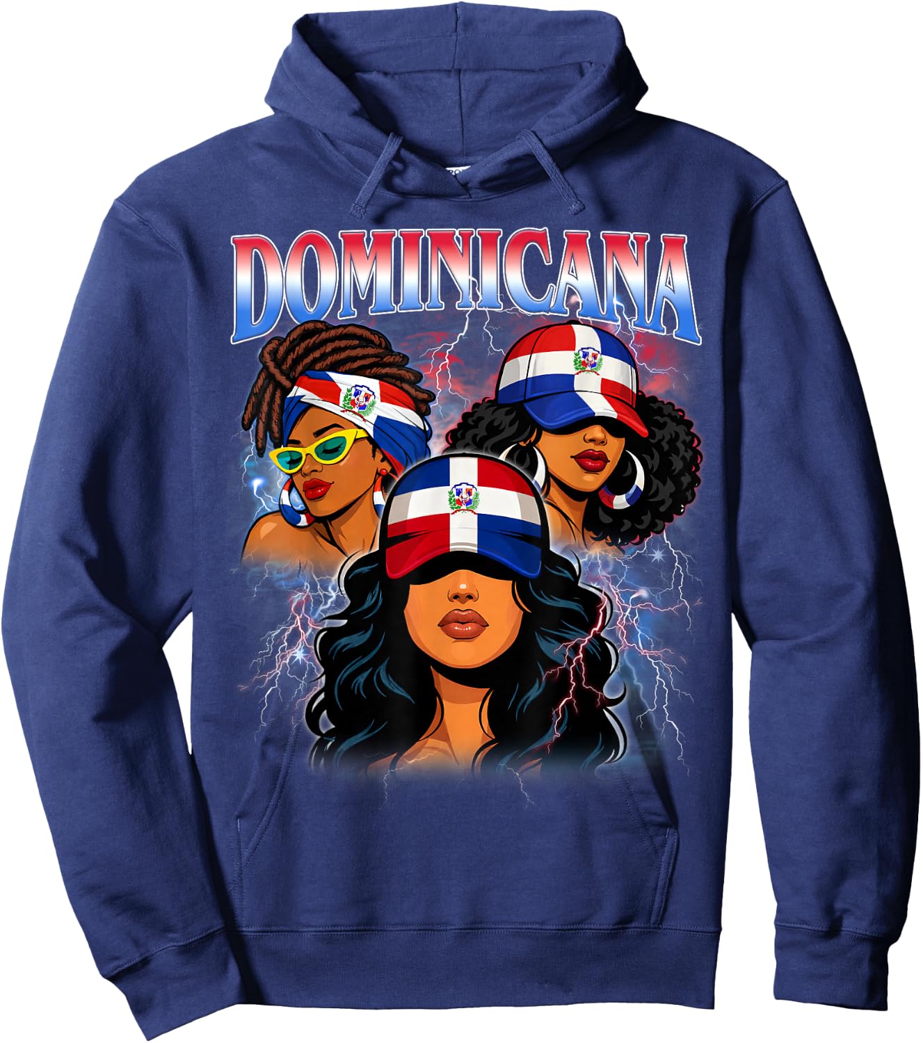Dominican Republic Flag Hispanic Heritage Girl Hoodie - Hoodie | Navy