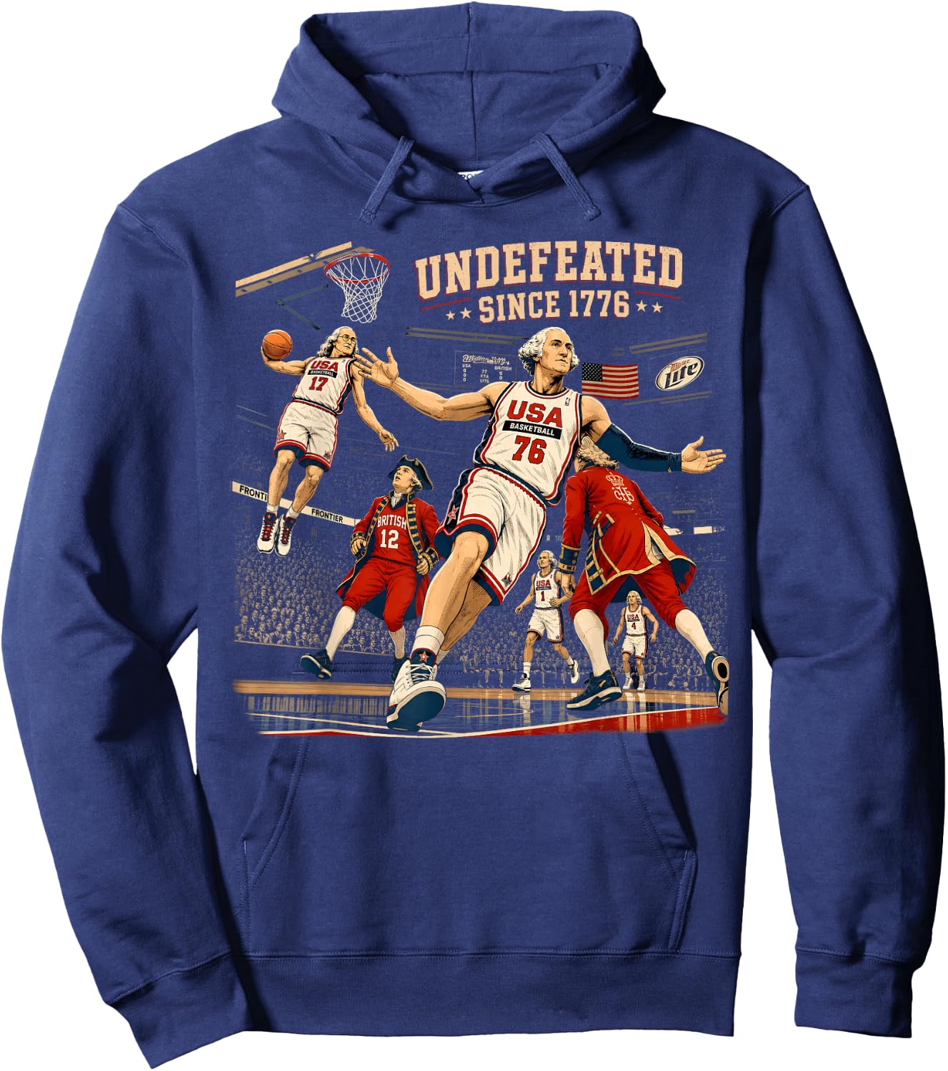 4th of July Basketball Undefeated Since 1776 250 Years Funny Hoodie - Hoodie | Navy