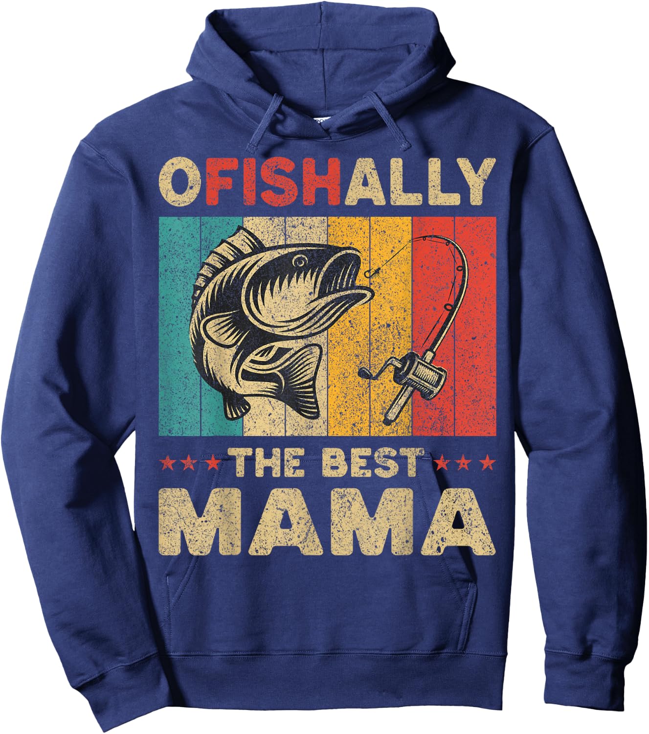 Father's Day Funny Fishing Ofishally The Best Mama Hoodie - Hoodie | Navy