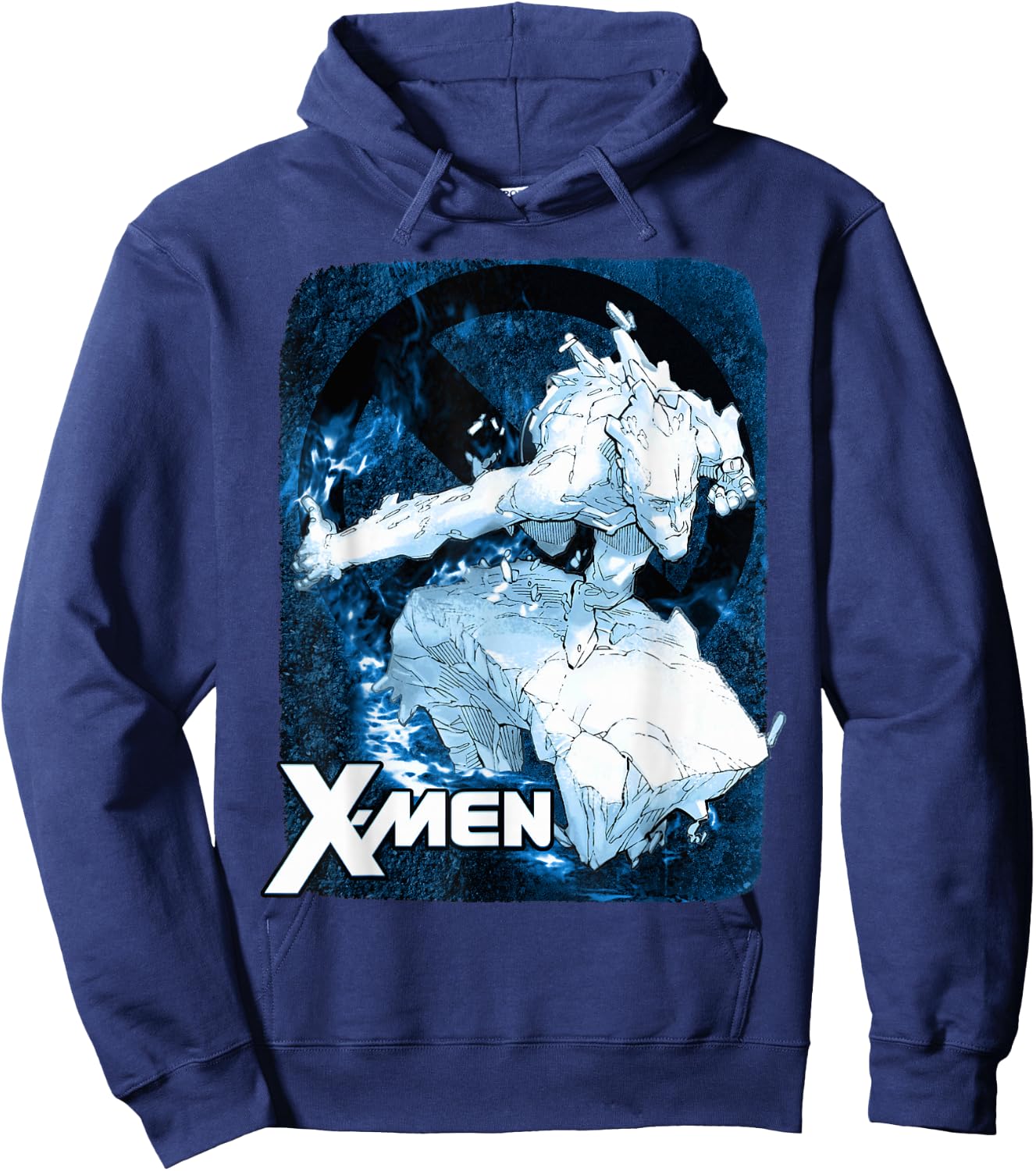 Marvel X-Men Iceman Flames Cold As Ice Graphic Hoodie - Hoodie | Navy