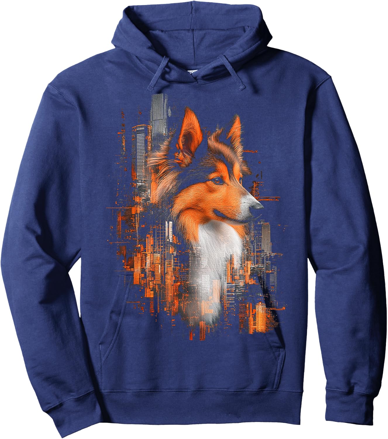 Shepherd Dog Design Shetland Hoodie - Hoodie | Navy