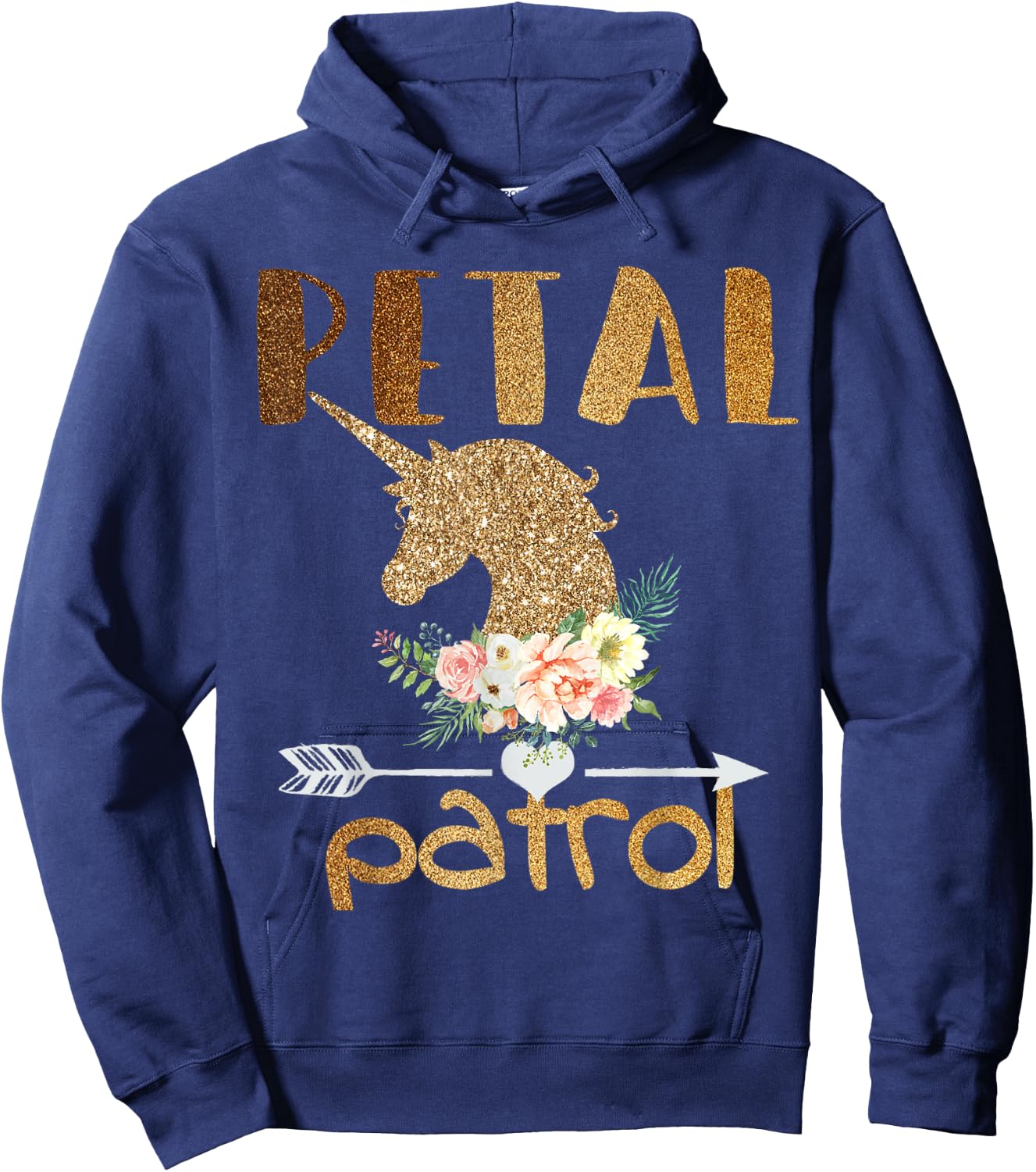 Petal Patrol Wedding Gift Flower Girls Bridal Party Cute Hoodie - Hoodie | Navy