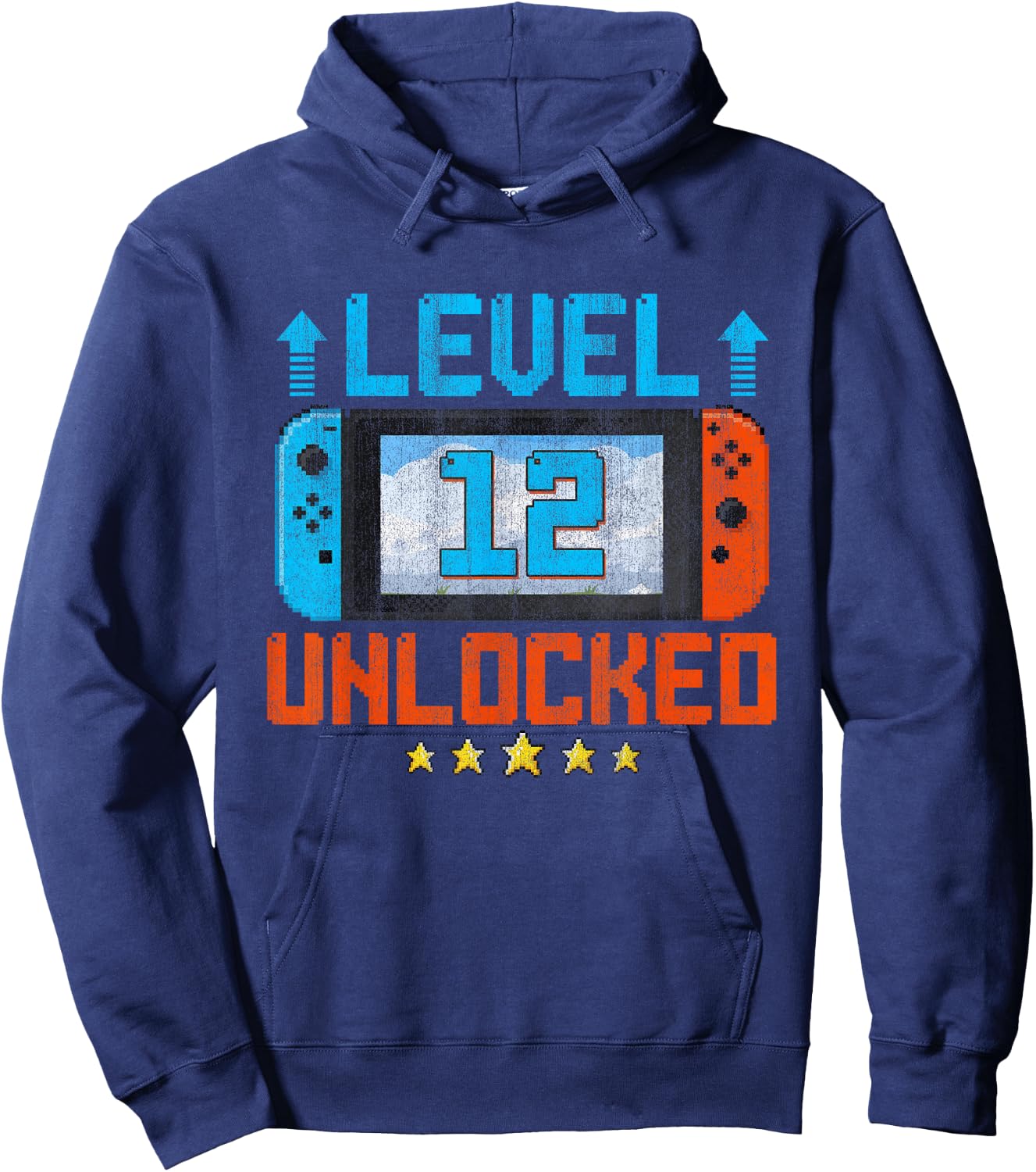 12 Year Old Level 12 Unlocked 12th Birthday Boys Video Gamer Hoodie - Hoodie | Navy