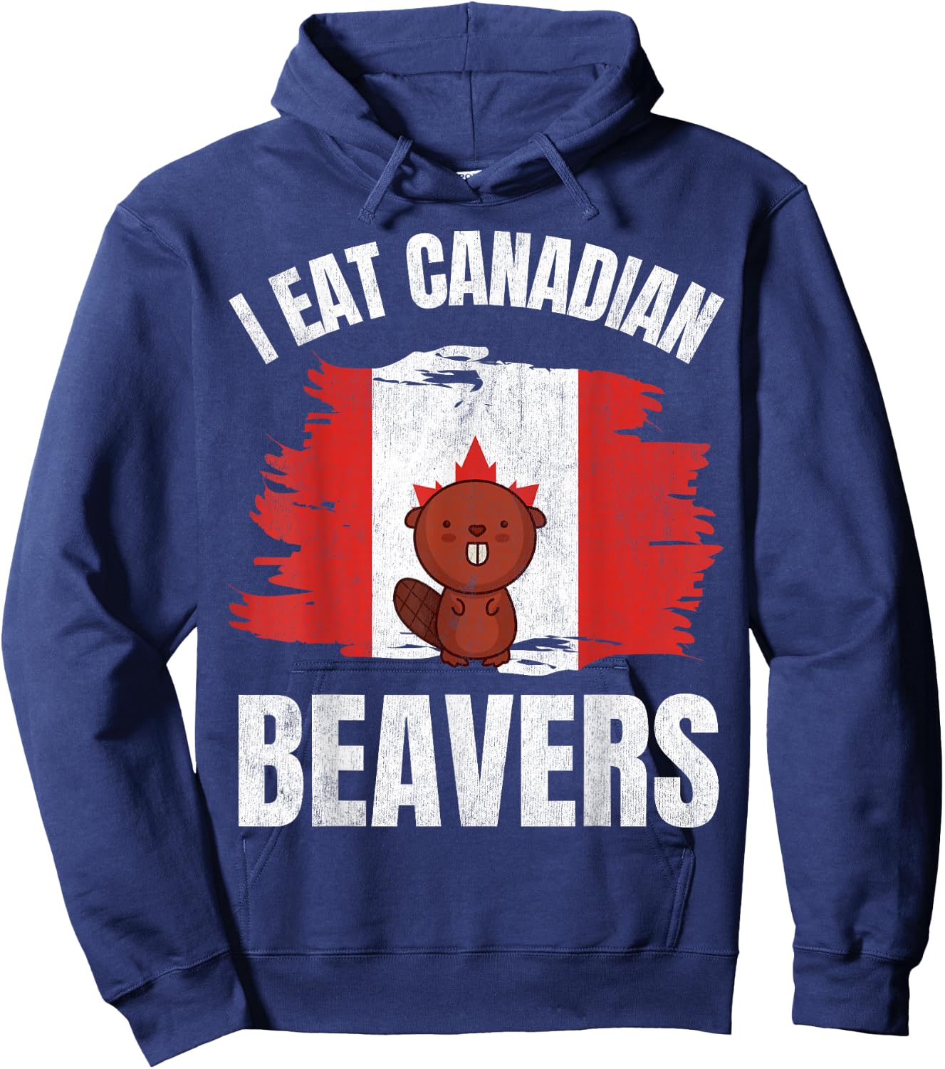 Funny Canadian Beaver, Funny Canada Hoodie - Hoodie | Navy