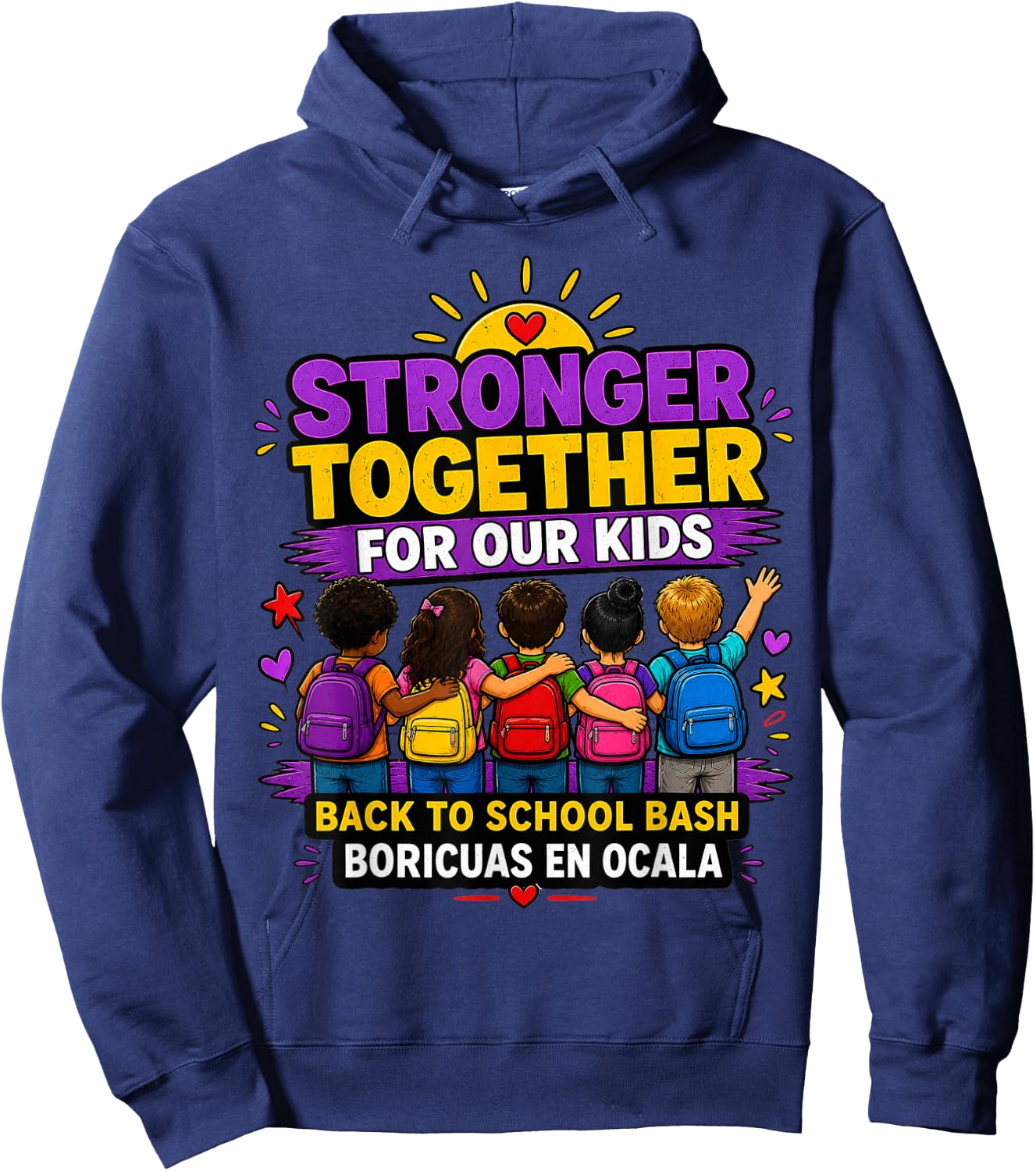 Stronger Together for Our Kids Community Design Hoodie - Hoodie | Navy