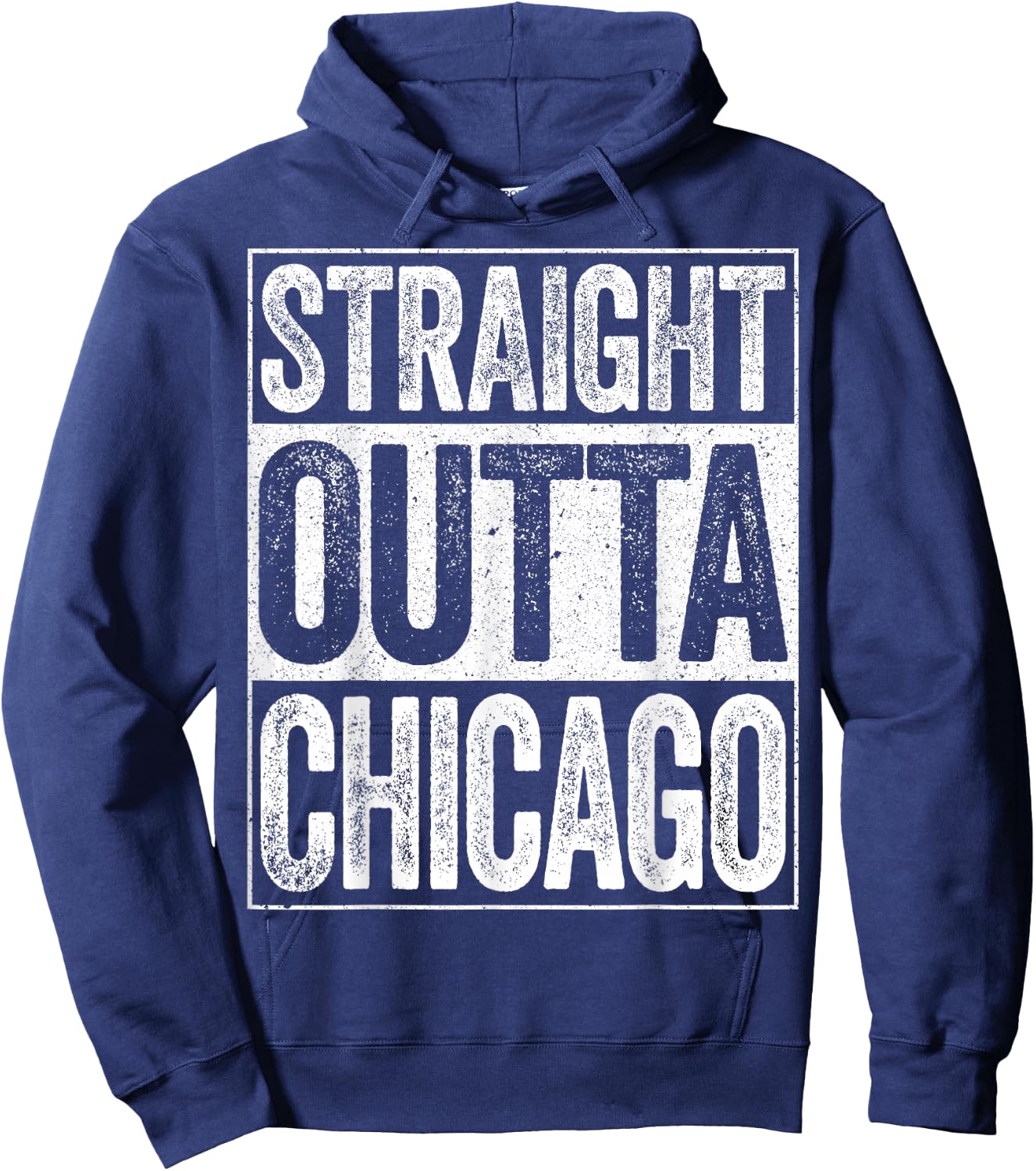 Straight Outta Chicago Shirt Men Women Kids Illinois State Hoodie - Hoodie | Navy