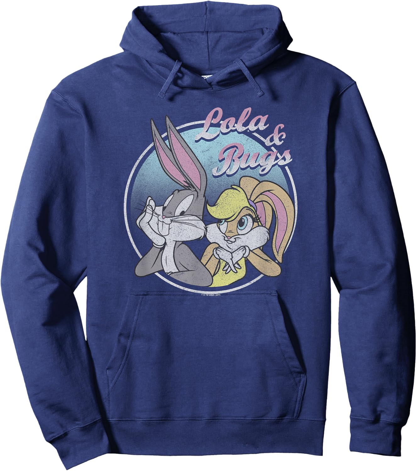 Looney Tunes Lola & Bugs Circle Portrait Pastel Hoodie - Hoodie | Navy
